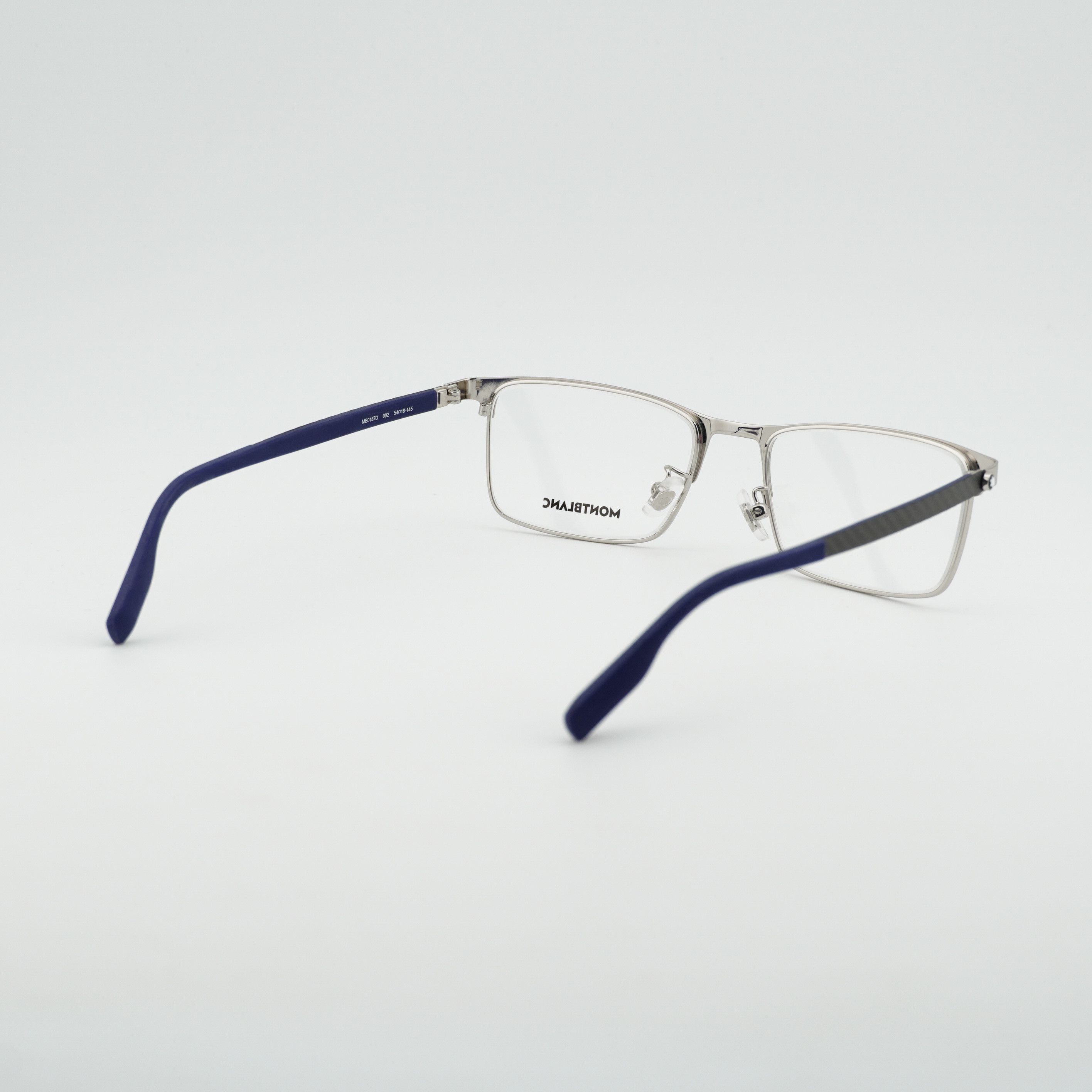 Montblanc Montblanc MB0187O 002 Eyeglasses Silver 54mm Rectangle Frame Size ONE SIZE - 4 Thumbnail