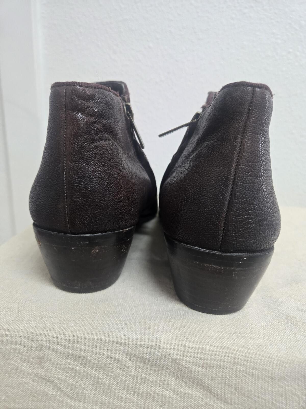 Other Sam Edelman Leather Ankle Booties Brown Sz 12 Low Block Heel Size US 12 / IT 42 - 4 Thumbnail