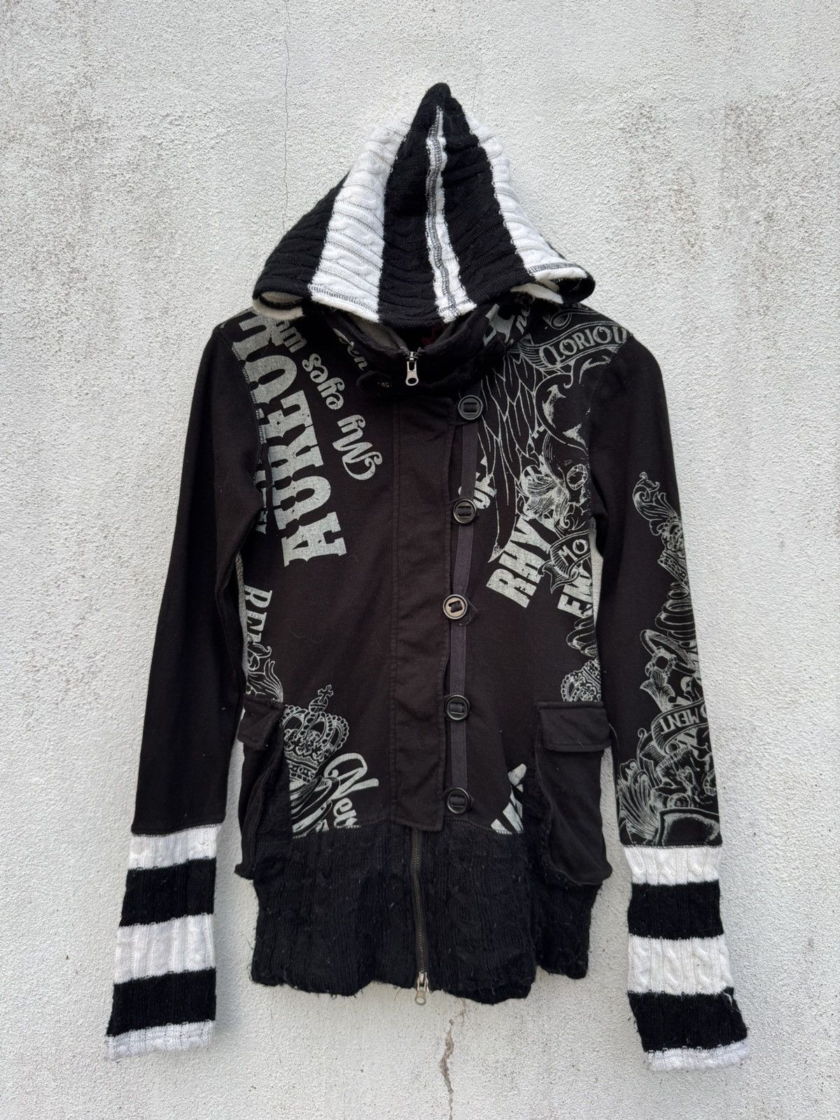 Le Grande Bleu (L.G.B.) Japanese Anarchy Fur Grunge Punk lgb Styled Gothic Hoodie Size US M / EU 48-50 / 2 - 1 Thumbnail
