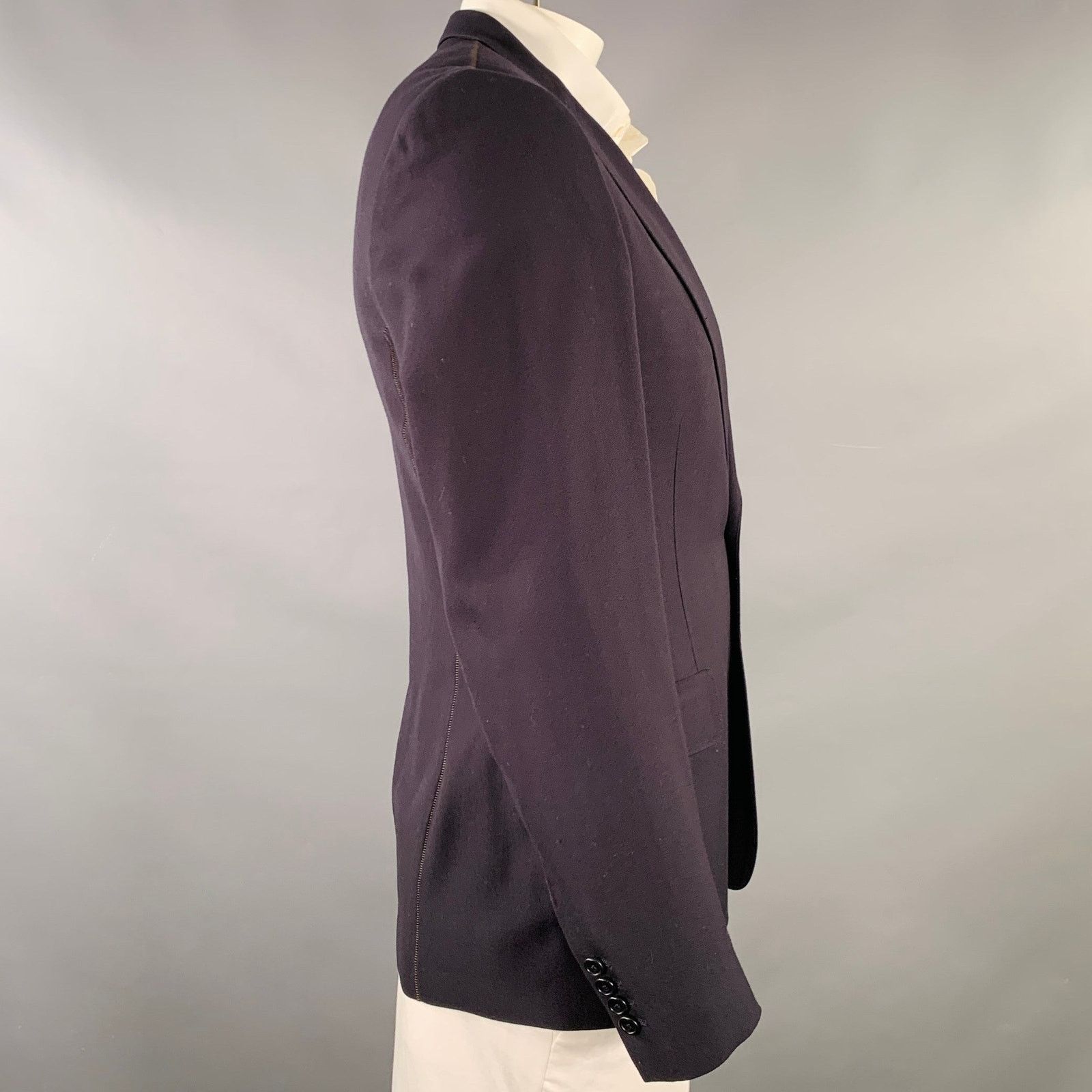 Paul Smith PAUL SMITH Size L Black Wool Notch Lapel Sport Coat Size 42R - 2 Thumbnail