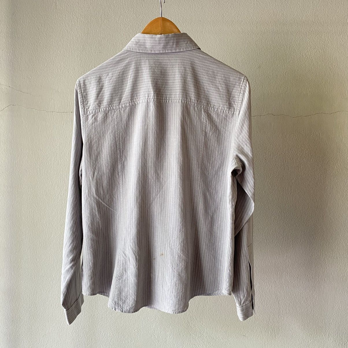 Yves Saint Laurent YVES SAINT LAURENT Light Gray Striped Pocket Shirt Size XS / US 0-2 / IT 36-38 - 3 Thumbnail