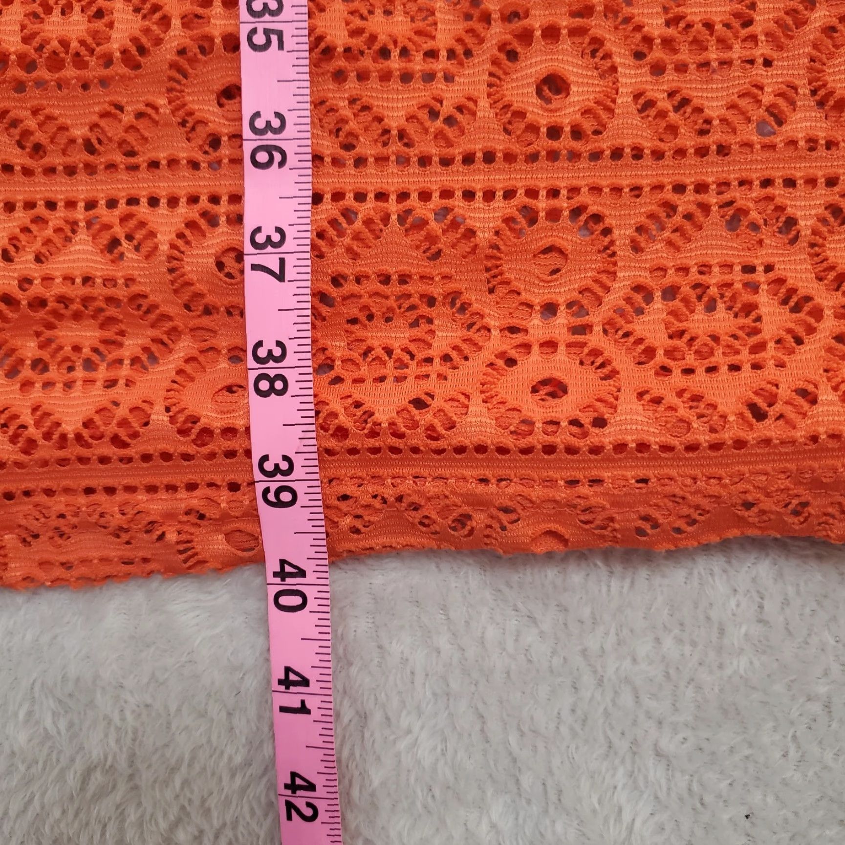Vintage VINTAGE Me 2 Magic Maxi Skirt Women M Orange Eyelet Lace Overlay Elastic Waist Boho Size 32" / US 10 / IT 46 - 7 Thumbnail