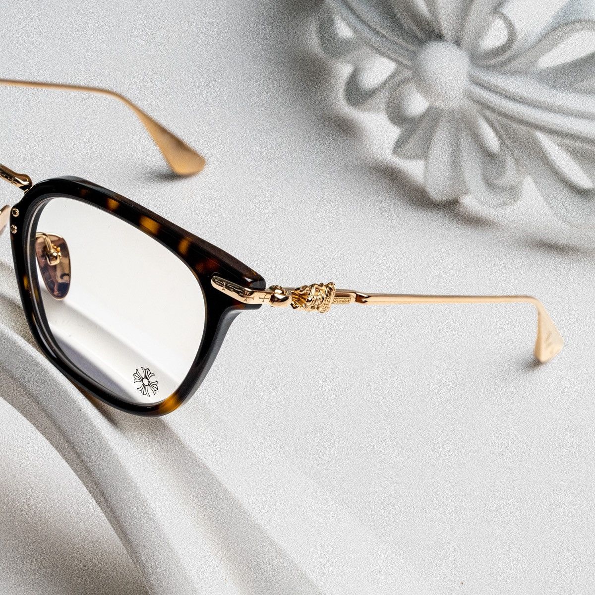 Chrome Hearts CHROME HEARTS CLOACO DARK TORTOISE/ GOLD PLATED GLASSES Size ONE SIZE - 3 Thumbnail
