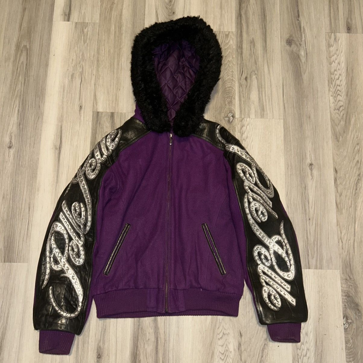 Pelle Pelle Pelle Pelle Y2K Purple bomber coat w/sequins sleeves Size S / US 4 / IT 40 - 1 Thumbnail