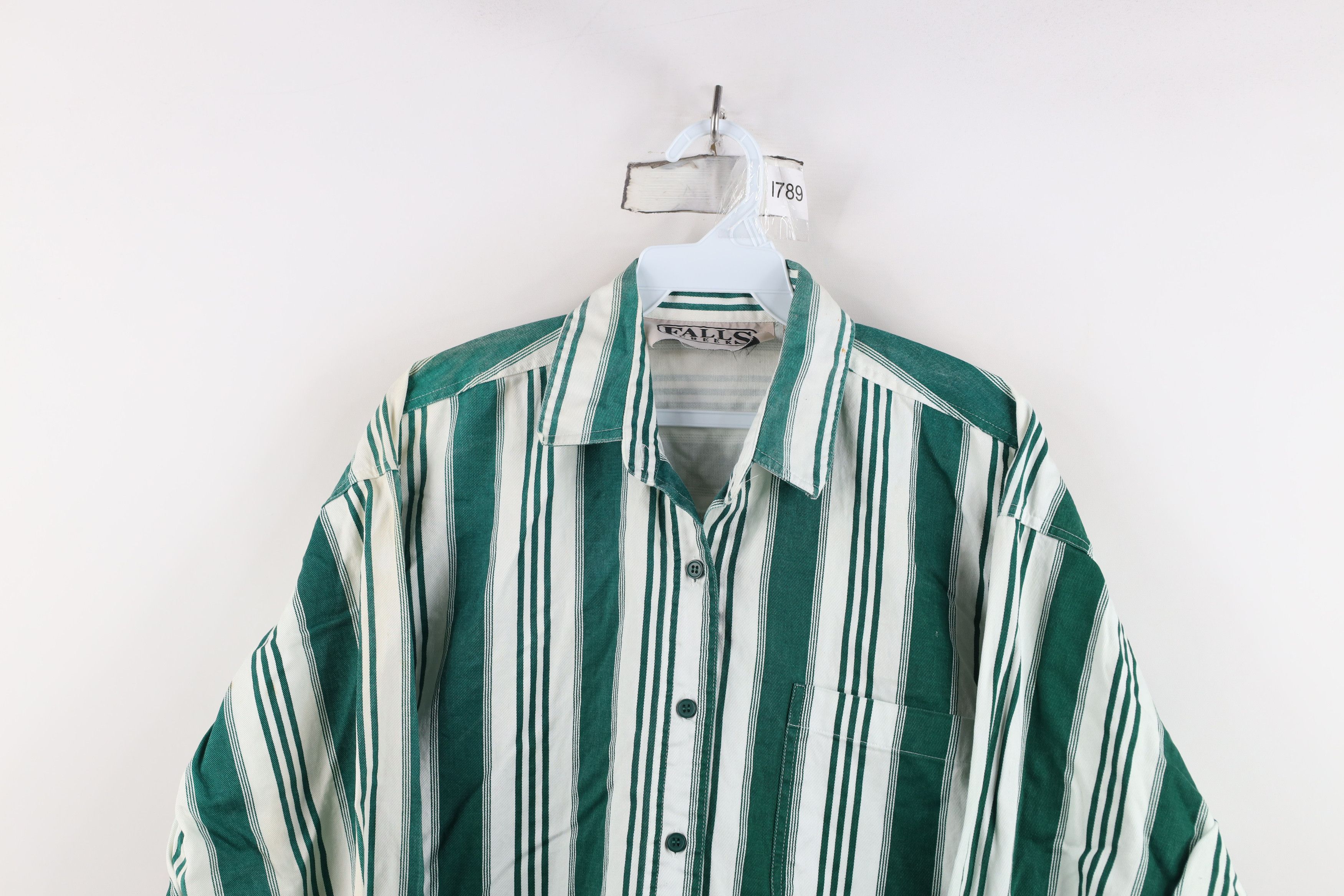 Vintage Vintage 90s Streetwear Striped Collared Button Shirt Size L / US 10 / IT 46 - 2 Thumbnail
