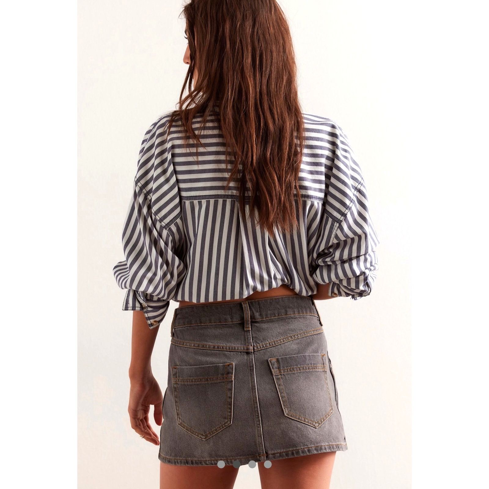 Free People Free People We The Free Wynne Denim Skirt Archive Gray 32 Size 32" / US 10 / IT 46 - 5 Thumbnail