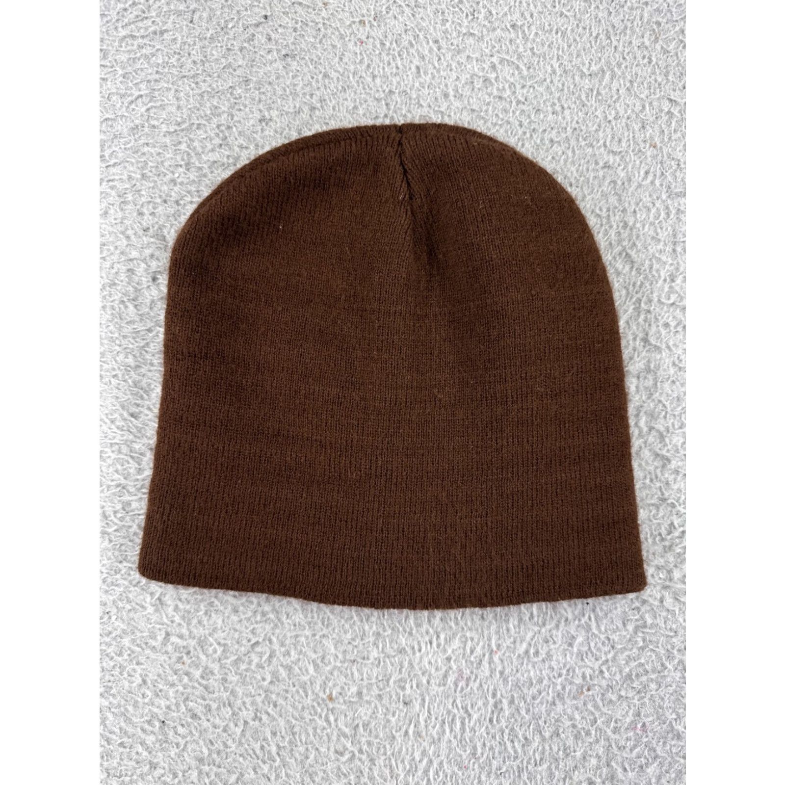 Vintage VINTAGE Beanie Hat Adult One Size Brown Knit 100% Acrylic Winter Ski Snow Snowboard - Beanie, Brown, One Size, Men Size ONE SIZE - 2 Thumbnail