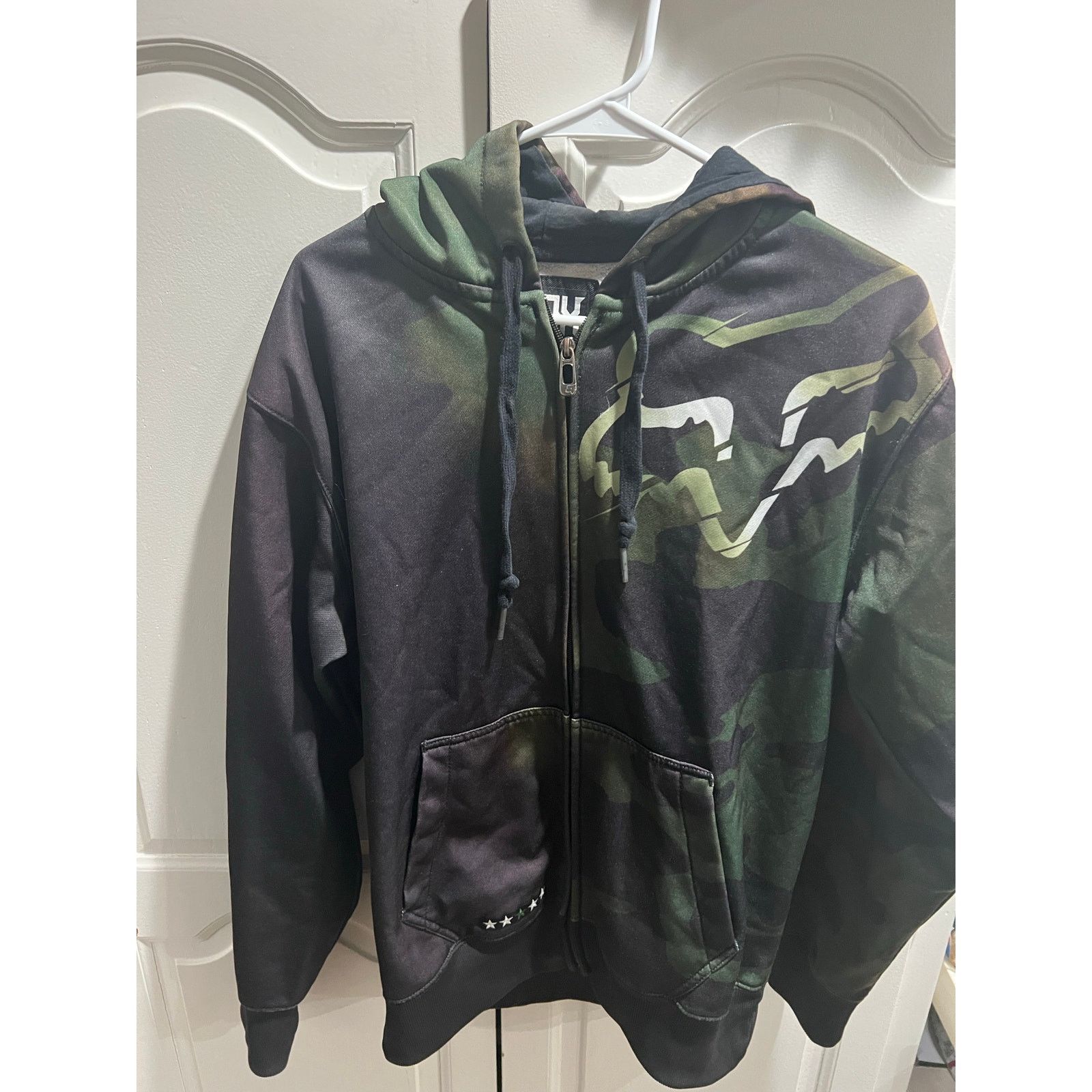 Fox Racing Hoodie Men's Medium Camo Full Zip Sweatshirt