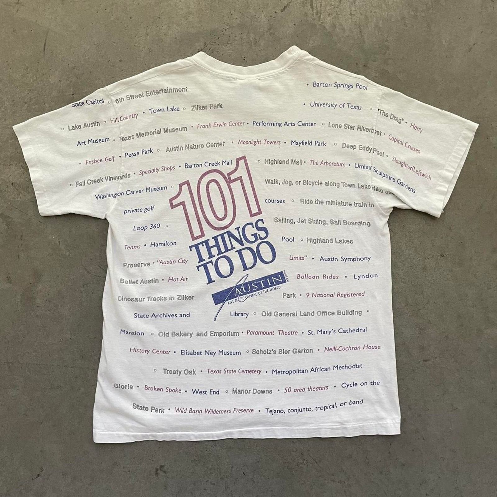 Vintage Vintage 90s 101 Things to do in Austin, Texas T-shirt Size US L / EU 52-54 / 3 - 3 Thumbnail