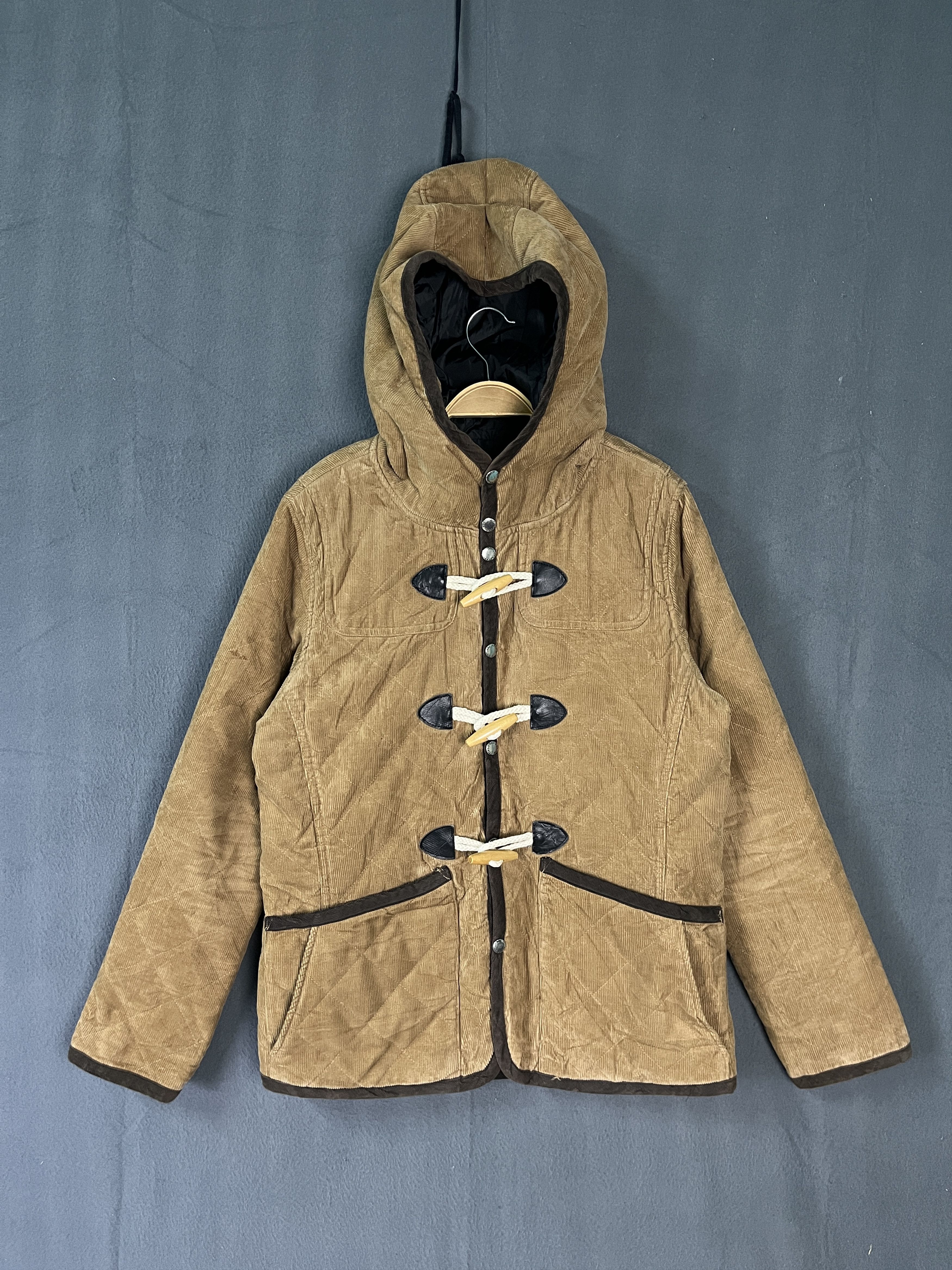 Japanese Brand Diagonal Arrow Corduroy Duffle Coat Size US M / EU 48-50 / 2 - 1 Thumbnail