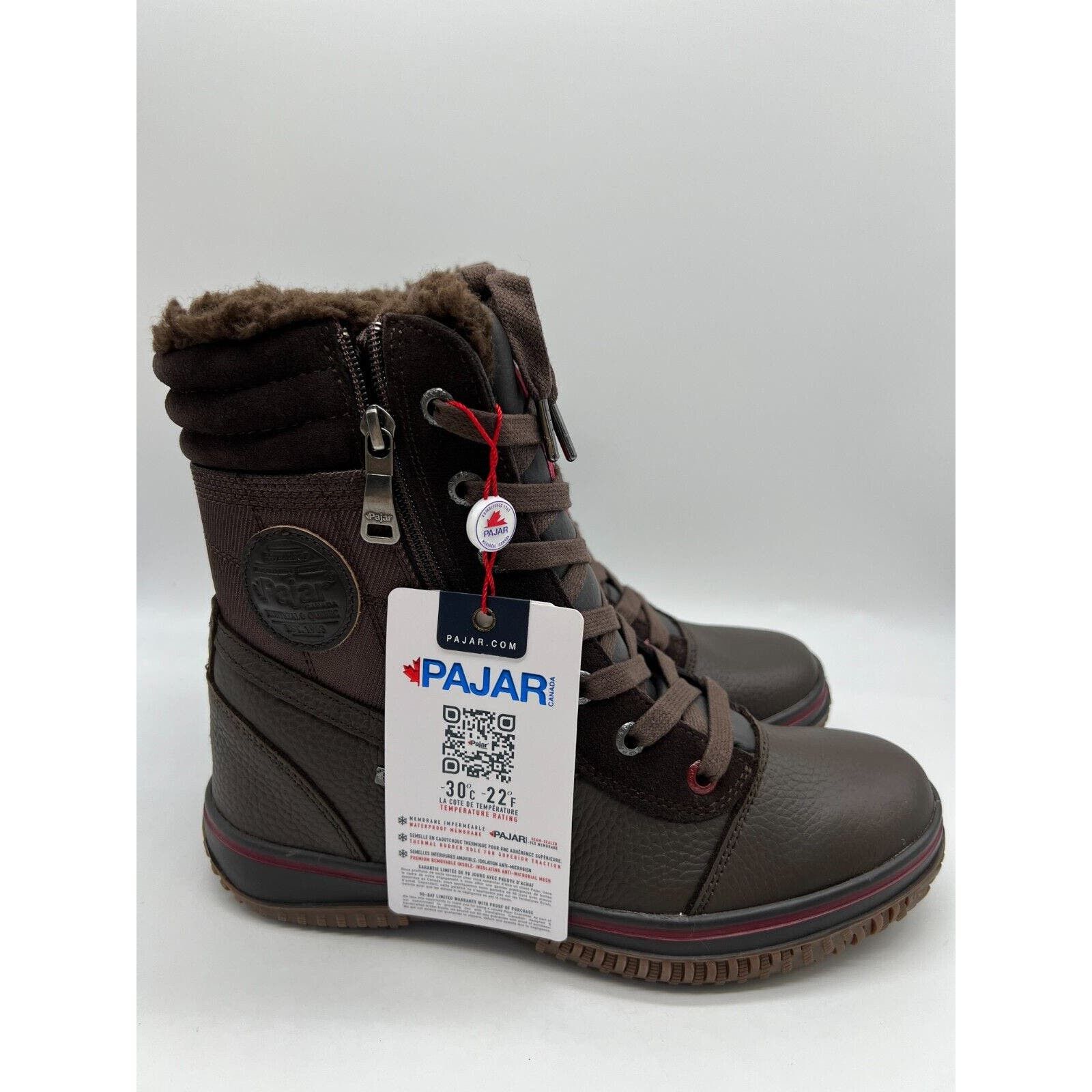 image of Pajar Tour Winter Boots Brown Waterproof Men's Size 8 New