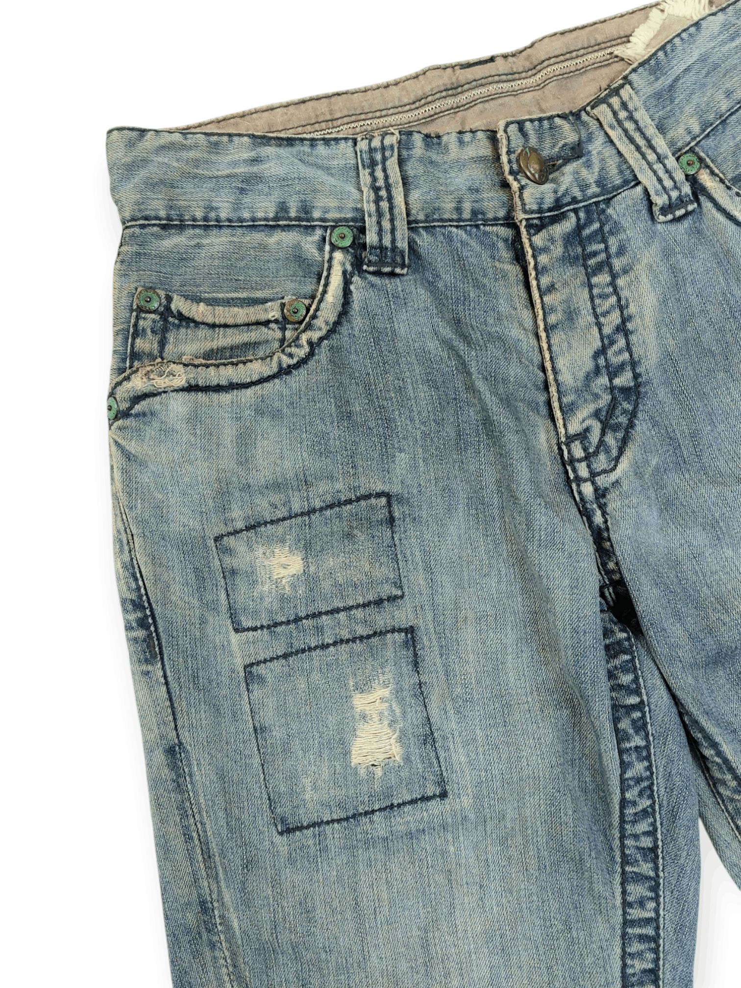 14th Addiction Stitch's Flare Distressed Denim Size US 29 - 7 Thumbnail