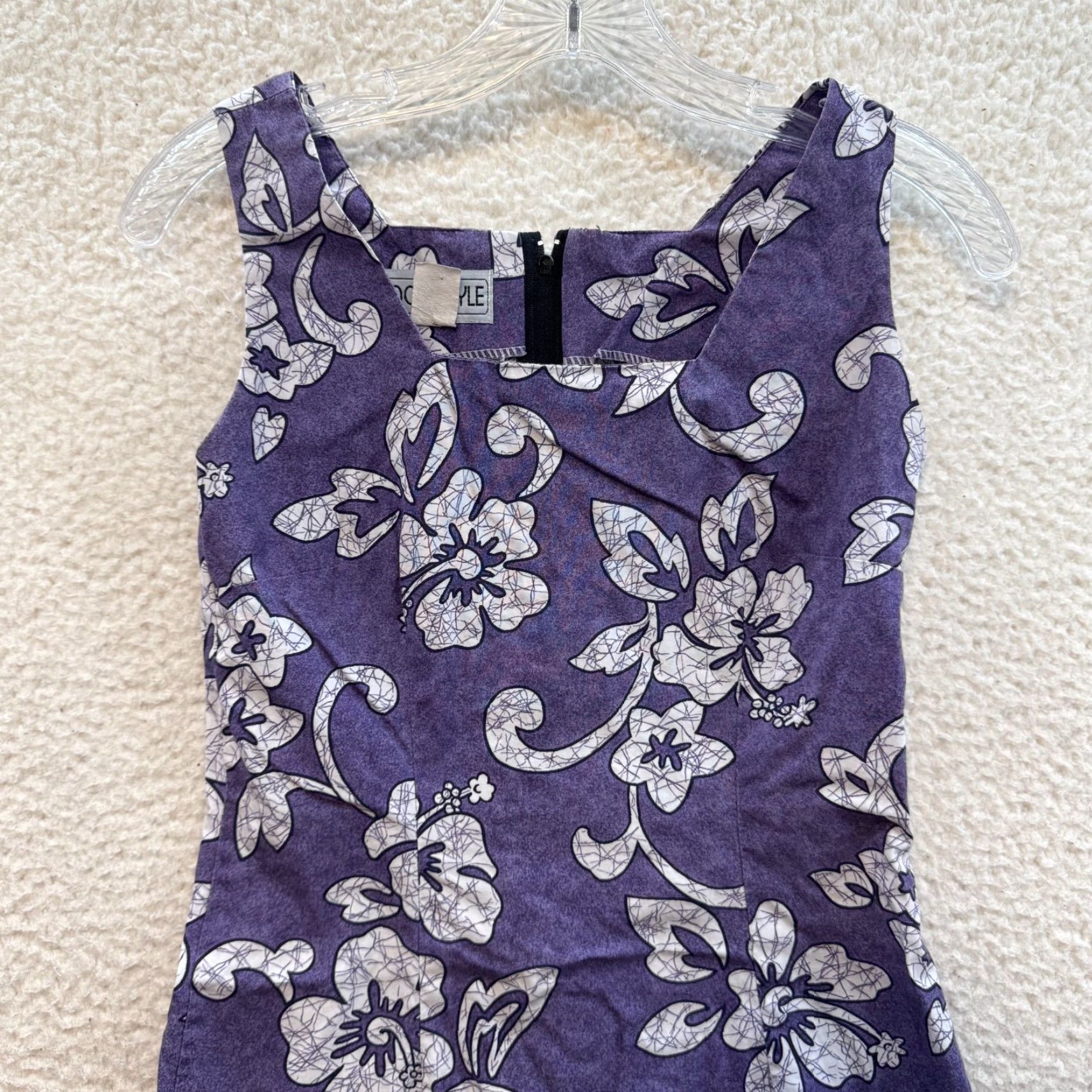 Vintage VINTAGE 90s Hawaiian Mini Dress M Purple Hibiscus Floral Tropical Coconut Women's S/ M Casual Cotton Sportswear Beach Size M / US 6-8 / IT 42-44 - 3 Thumbnail