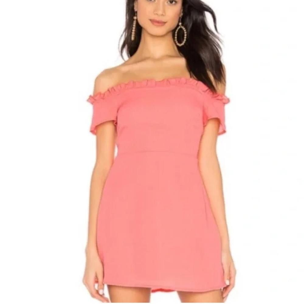 REVOLVE superdown Dulipa Ruffle Off Shoulder Salmon Mini Dress M Size M / US 6-8 / IT 42-44 - 11 Thumbnail