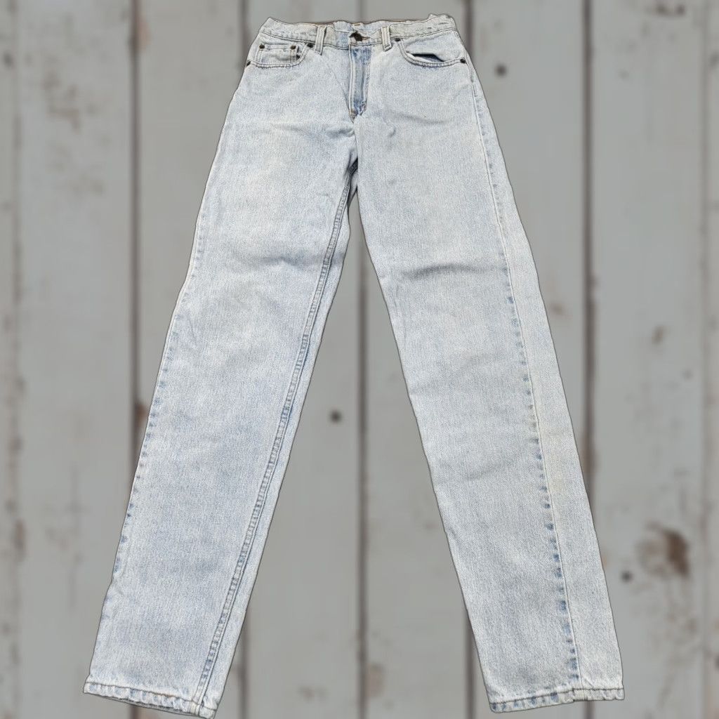 Levi's VINTAGE Levi’s 550 Jeans Men’s 30x36 Blue Denim USA 1995 Flaw* Leather Logo Embroidered 5-Pocket Regular Straight Jeans Mens Size US 30 / EU 46 - 1 Thumbnail