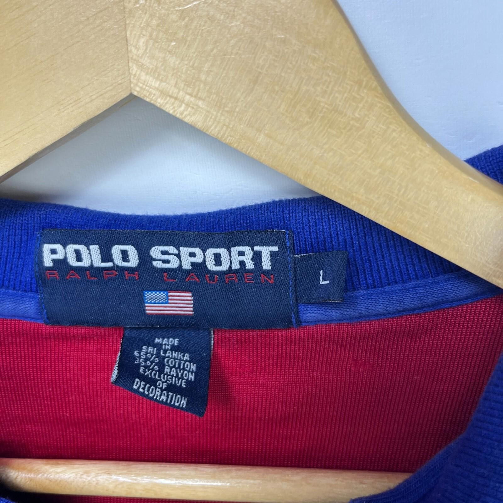 Other Vintage 90s Polo Sport Ralph Lauren Pepsi Rugby Shirt Large Size US L / EU 52-54 / 3 - 5 Thumbnail