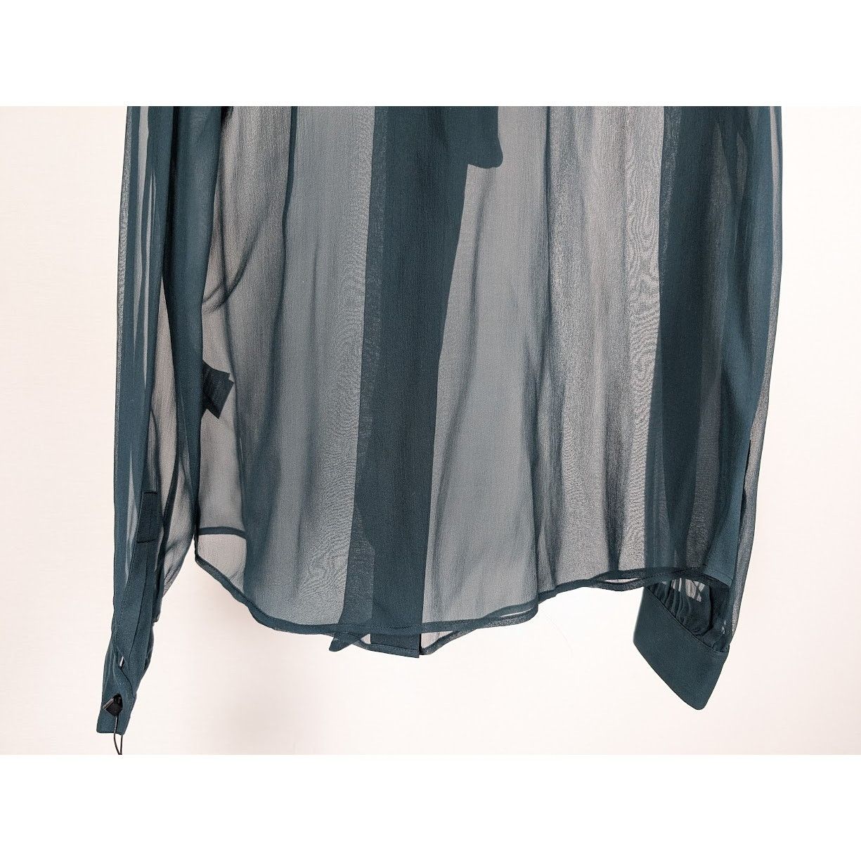 Saint Laurent Paris o1rshd1 Crepee De Soie Blouse in Canard Size M / US 6-8 / IT 42-44 - 11 Thumbnail