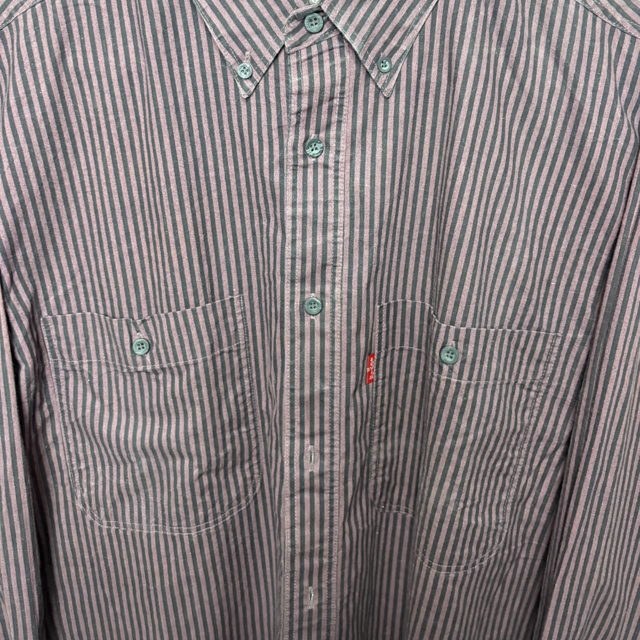 Levi's Vintage 90s Levi’s Purple & Black Striped Button Work Shirt Size US M / EU 48-50 / 2 - 3 Thumbnail
