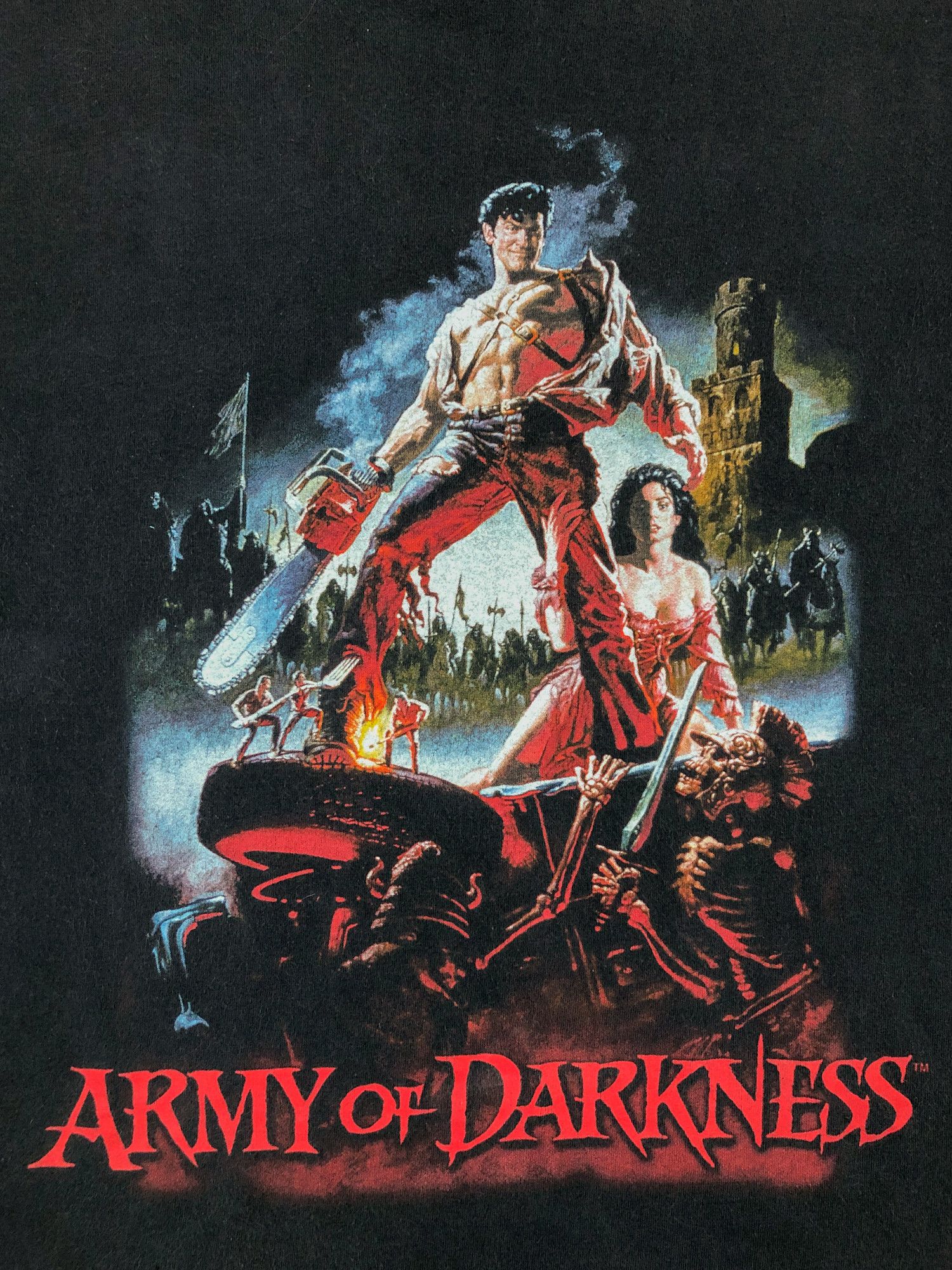 Vintage 1993 Faded 'Army of Darkness' Horror T-Shirt Size US XL / EU 56 / 4 - 3 Thumbnail