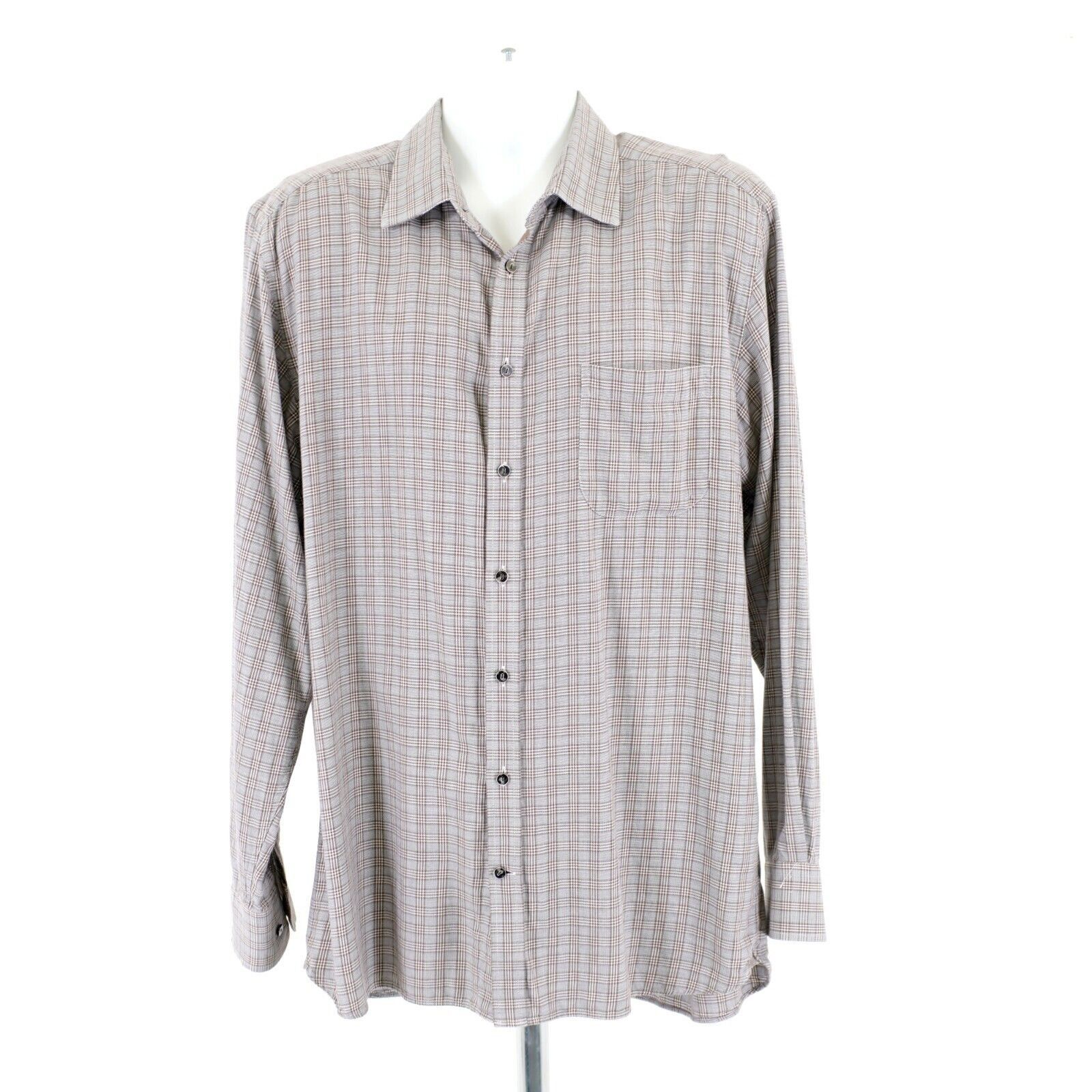 Joseph Abboud Joseph Abboud XLT Tall Gray Brown Glen Plaid Pocket Collared Size US XL / EU 56 / 4 - 4 Thumbnail
