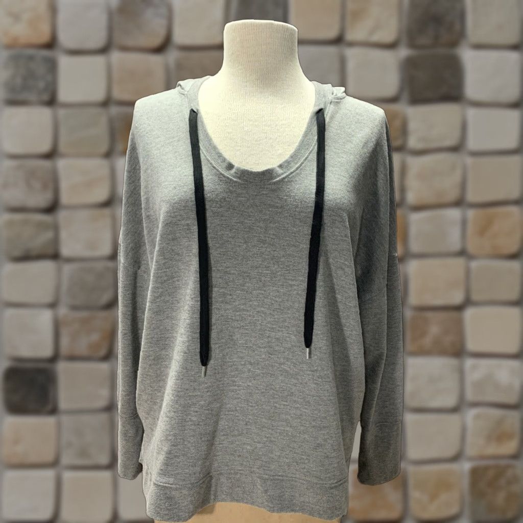 Vintage MTA Sport Hoodie Woman’s Size Medium Gray Dolman Sleeve 4" Side Slits Hooded Pullover Womens Size M / US 6-8 / IT 42-44 - 1 Thumbnail