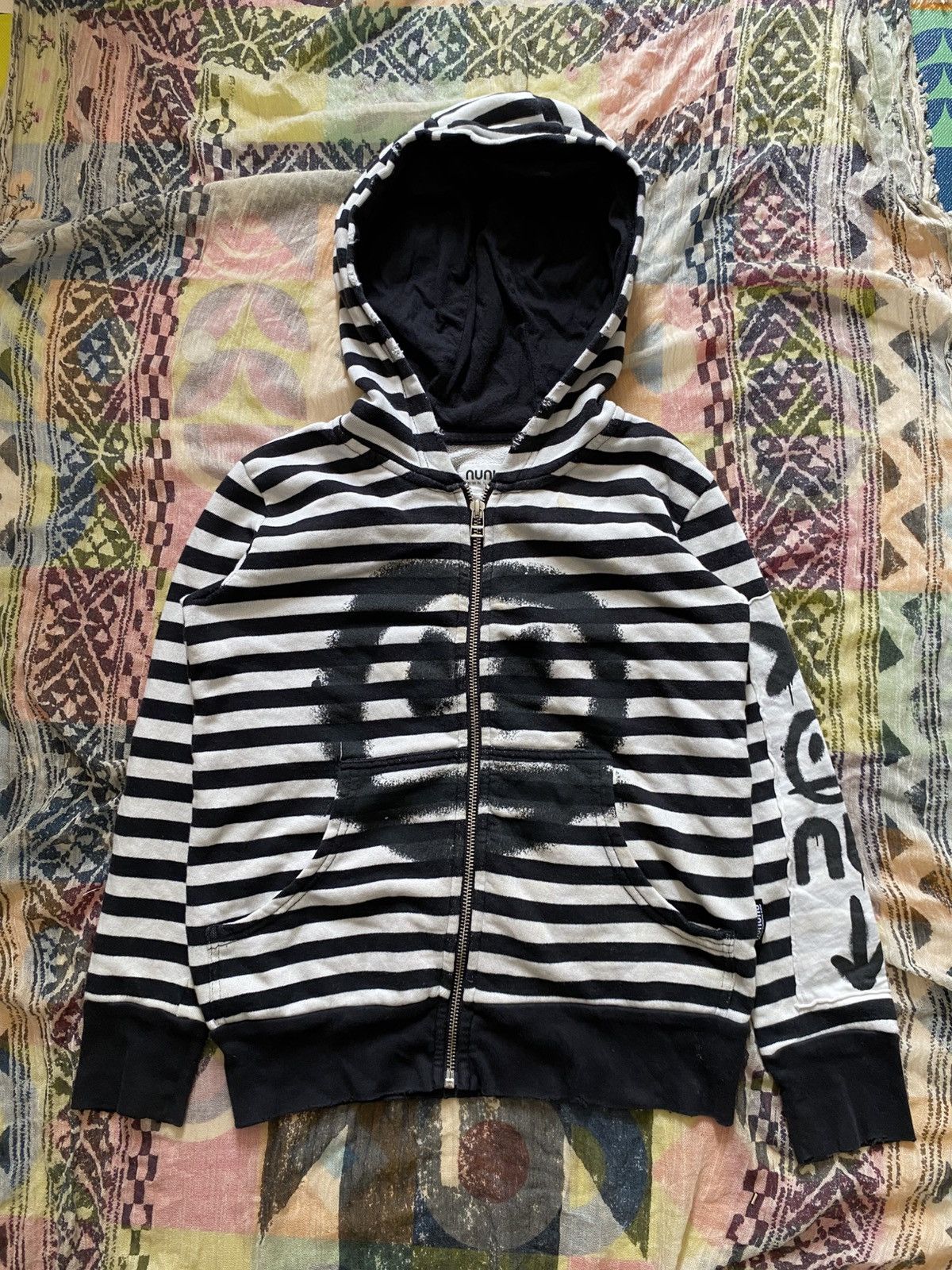 If Six Was Nine × Japanese Brand × Le Grande Bleu (L.G.B.) Nununu emoticon distressed striped hoodie Size US S / EU 44-46 / 1 - 1 Thumbnail