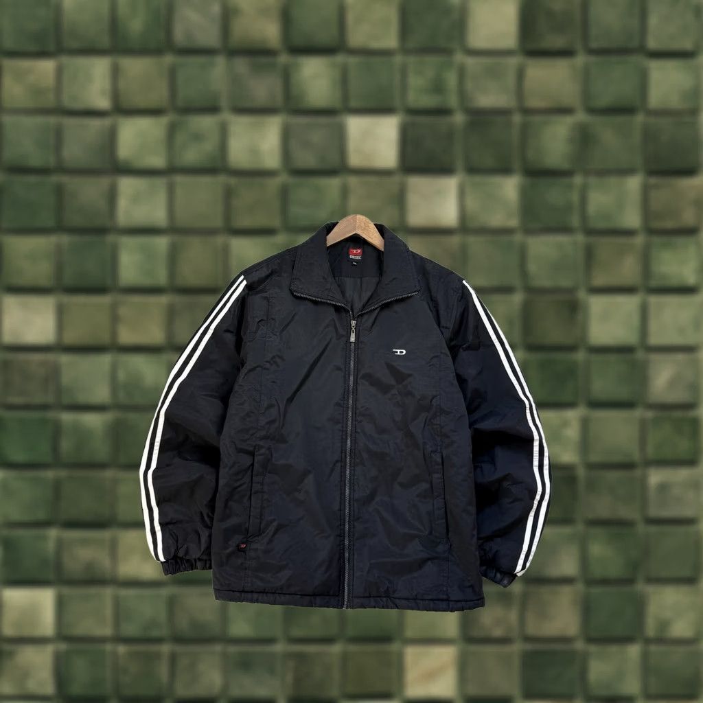 Diesel VINTAGE Diesel Bomber Jacket Distressed Black Nylon Men’s XL Logo Y2K 90s Size US XXL / EU 58 / 5 - 1 Thumbnail