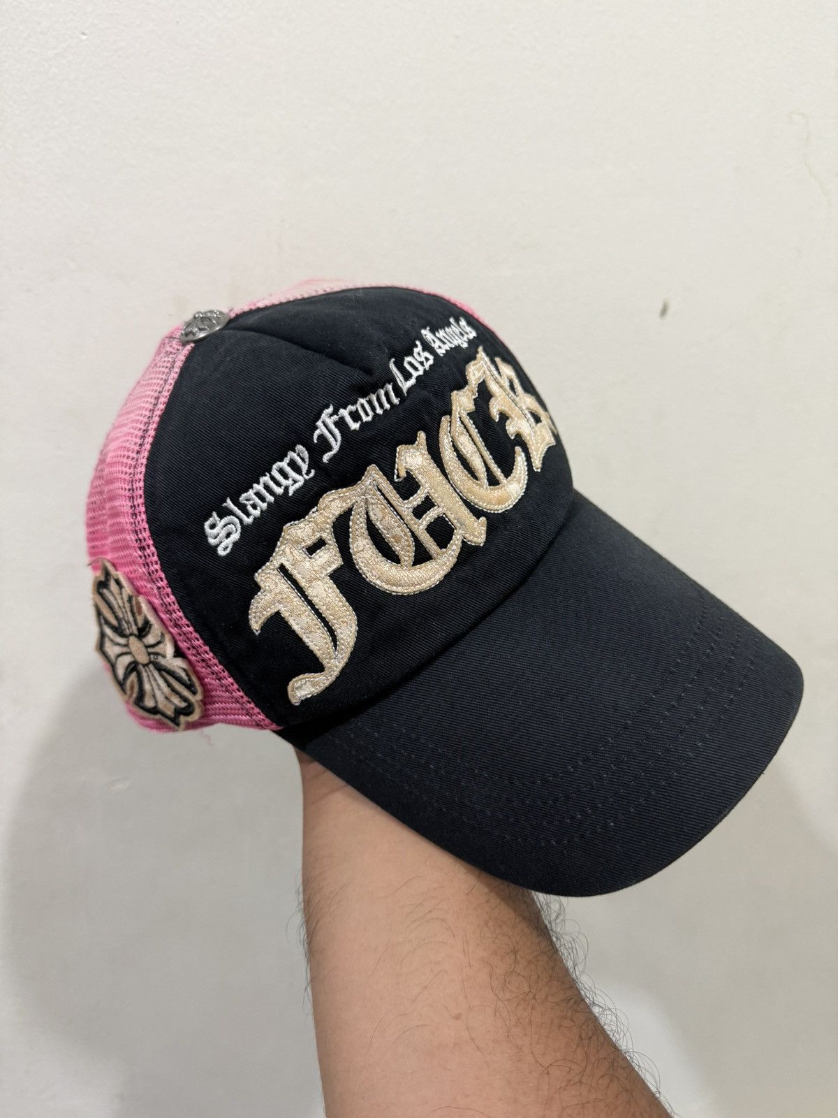 Japanese Brand VTG FUCK SLANGY CH Parody Distress Trucker Hat Size ONE SIZE - 2 Thumbnail