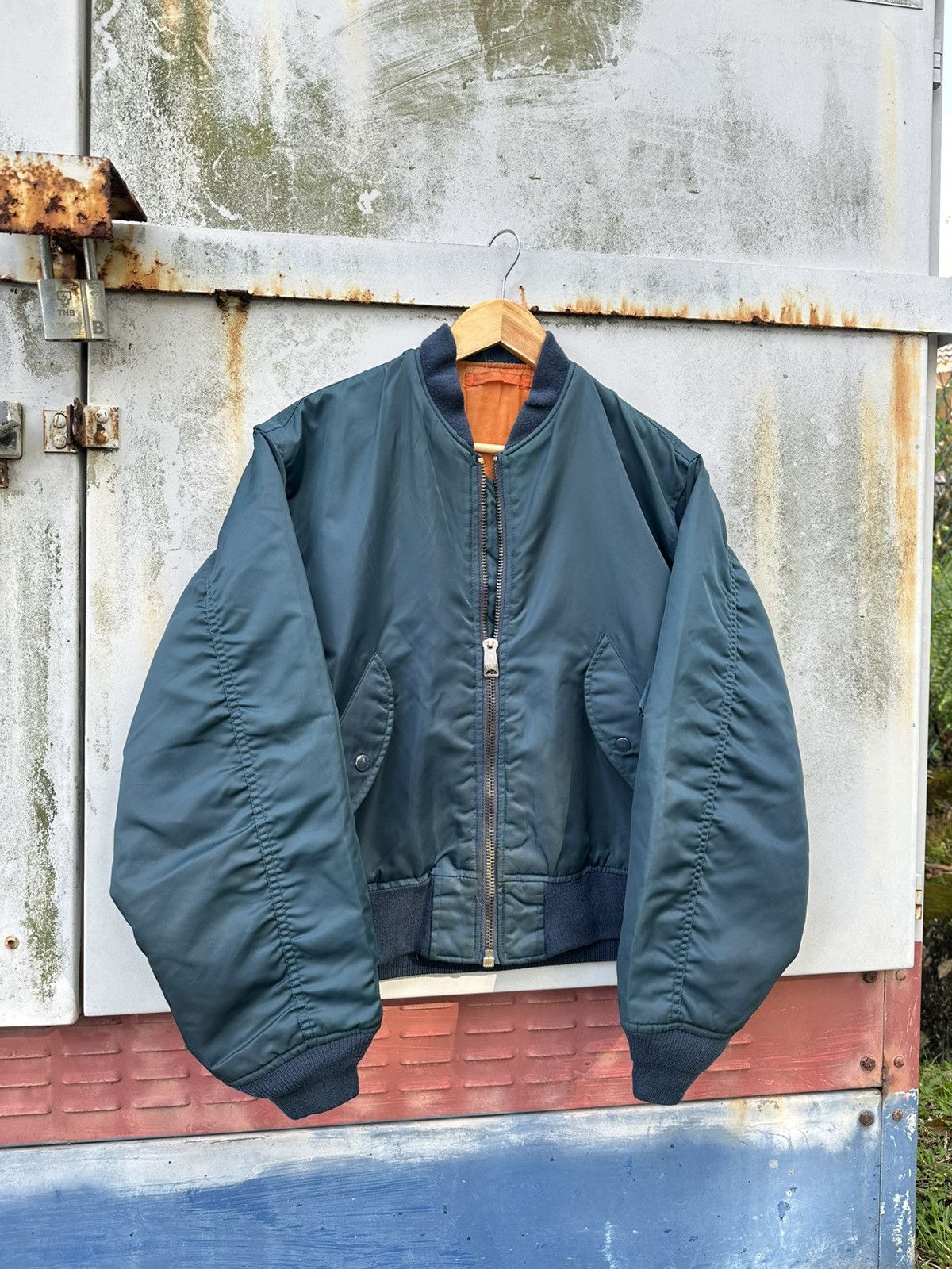 Vintage 🪖Vintage MA-1 Man Intermediate Bomber Jacket Size US L / EU 52-54 / 3 - 3 Thumbnail