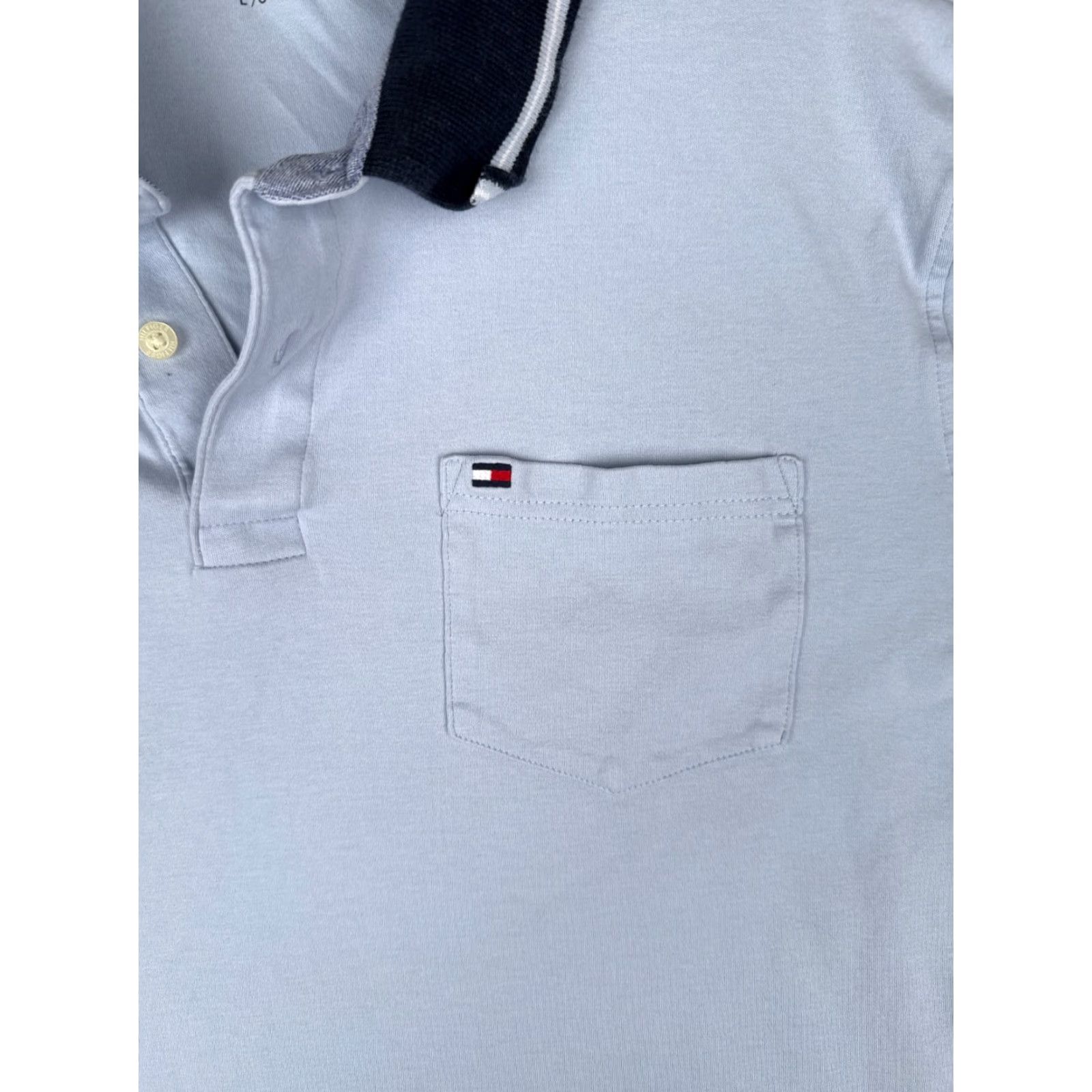 Tommy Hilfiger Tommy Hilfiger Polo Shirt Men Large Blue 100% Cotton Short Sleeve Golf Pocket Shirt Slim Fit Size US L / EU 52-54 / 3 - 6 Thumbnail