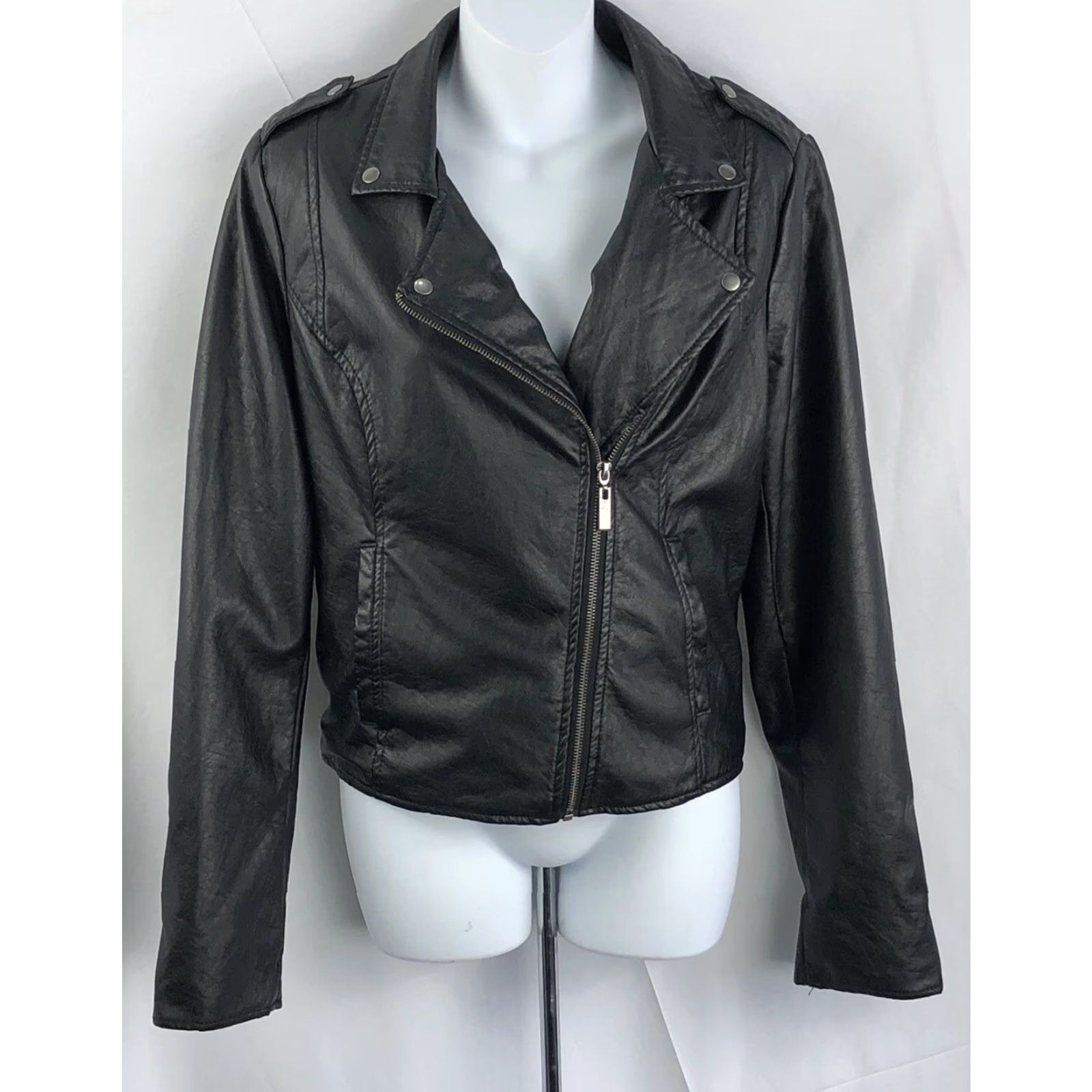 Vintage Arizona Faux Leather motorcycle Jacket L Womens Size L / US 10 / IT 46 - 6 Thumbnail