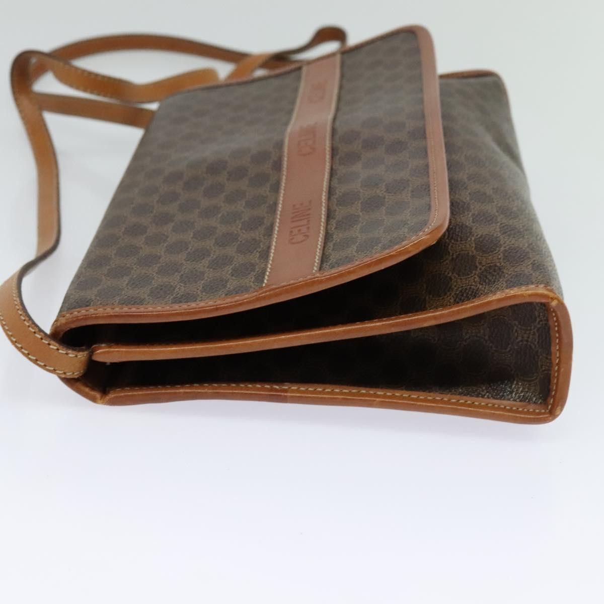 Celine CELINE Macadam Canvas Shoulder Bag Pvc Leather Brown Gold Size ONE SIZE - 4 Thumbnail