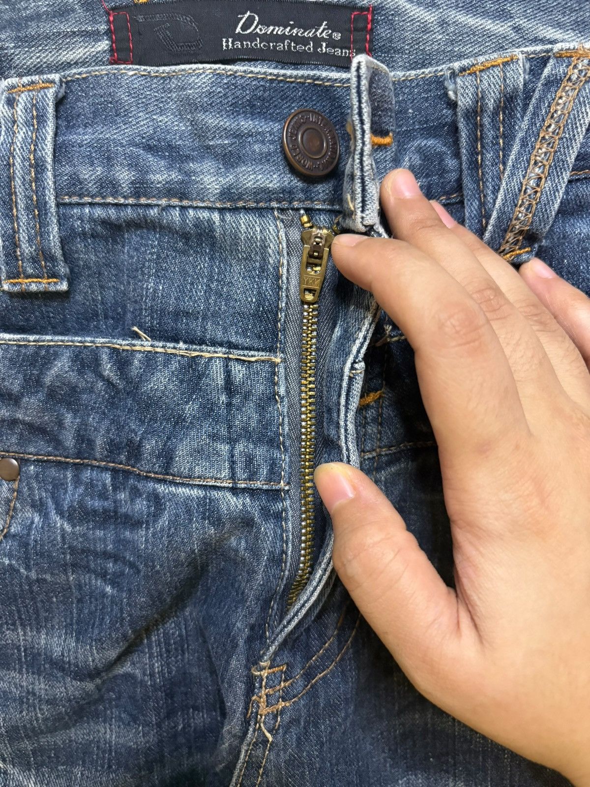 Japanese Brand Vintage Japanese Brand Double Waist Distressed Loose Jeans Size US 31 - 3 Thumbnail