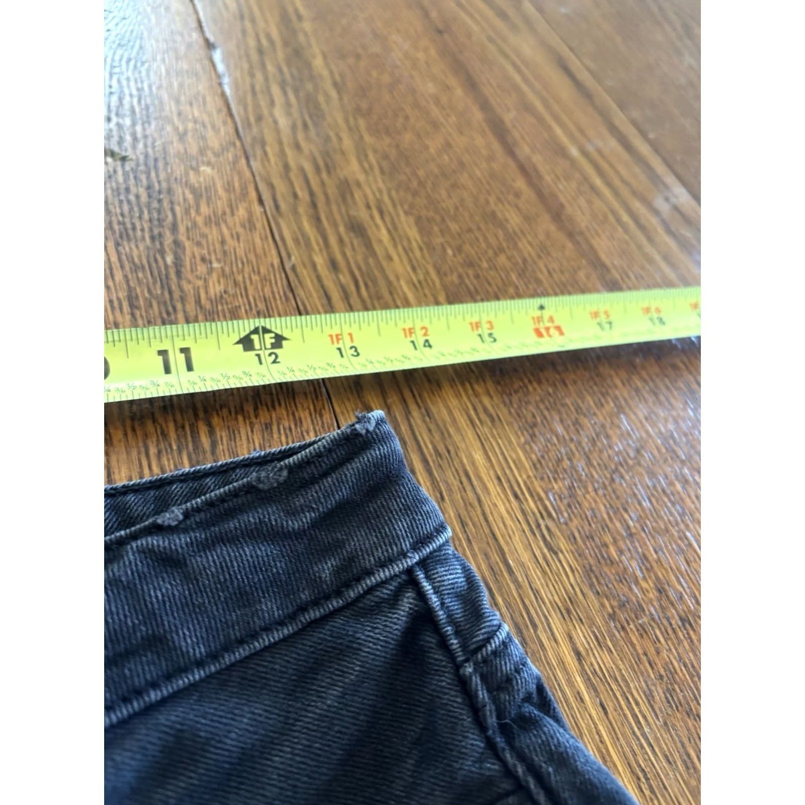 American Eagle Outfitters VINTAGE American Eagle Outfitters High Rise Shortie Women Sz 0 Distressed Cut Off Denim Shorts 28 in Black Charcoal Wash Casual Party/Cocktail Travel Size 25" / US 0 / IT 36 - 5 Thumbnail