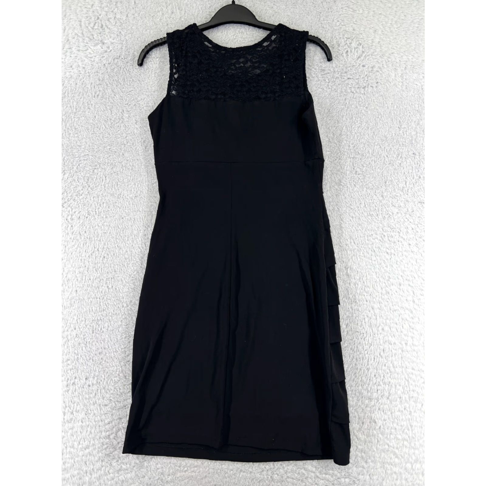 Vintage Enfocus Studio Dress Womens 4 Black Lace Shoulders Sleeveless Polyester Blend Size S / US 4 / IT 40 - 2 Thumbnail
