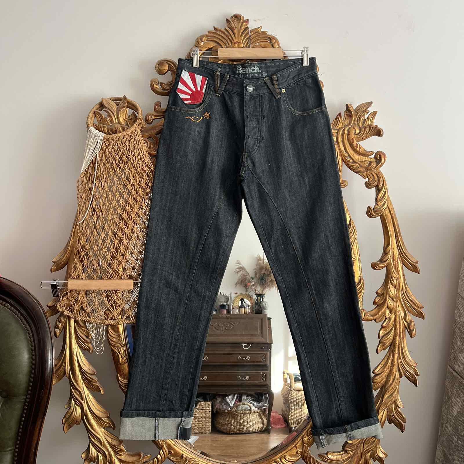 Japanese Brand Rare Bench Y2K jean pants japan flag Size US 32 / EU 48 - 2 Thumbnail