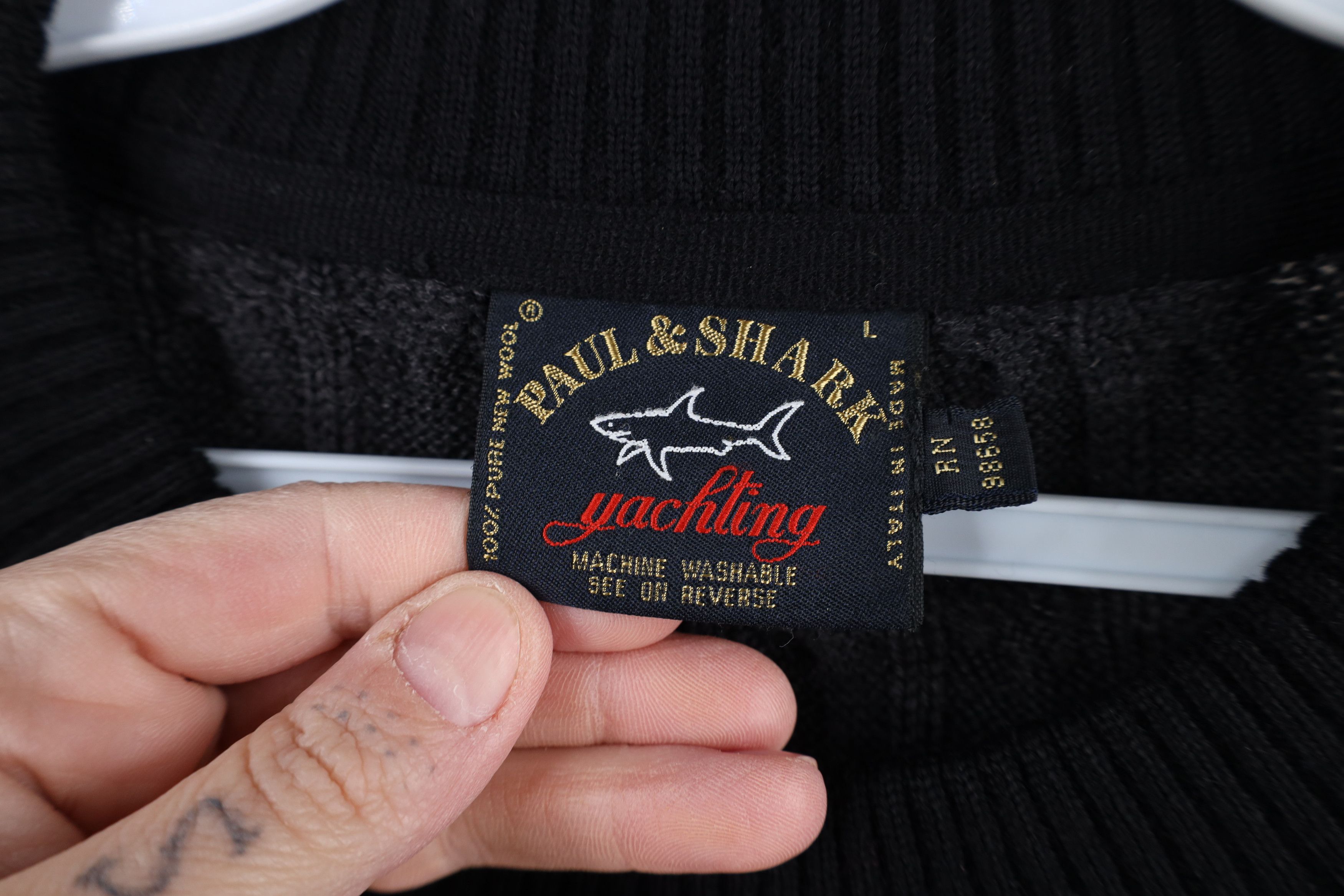 Paul & Shark × Vintage Paul & Shark Yachting Block Chunky Cable Knit Sweater Wool Size US L / EU 52-54 / 3 - 7 Thumbnail