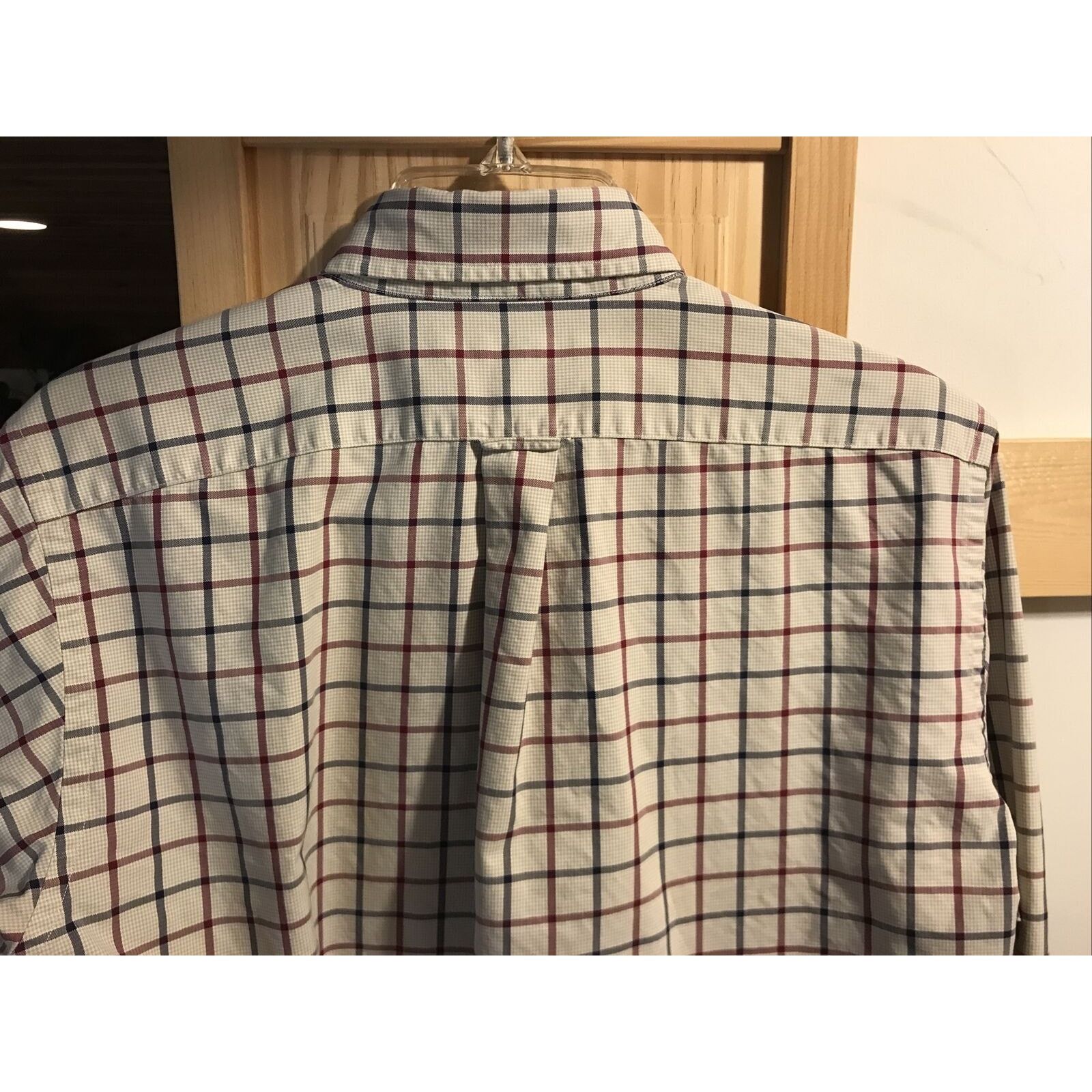 Faconnable Façonnable Men’s 14.5 Beige Red Blue Check LS Cotton Shirt Size US M / EU 48-50 / 2 - 11 Thumbnail