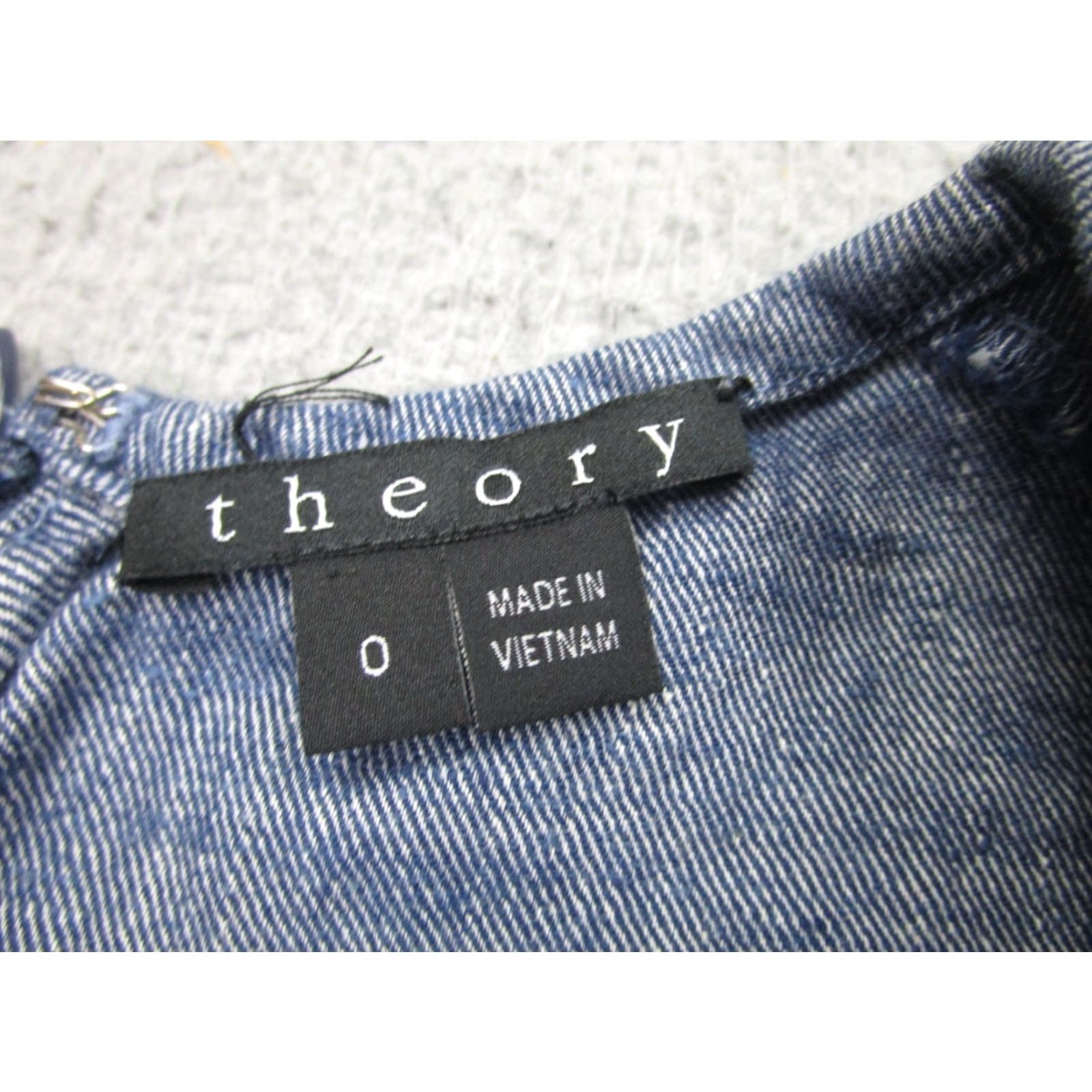 Theory Theory Dress Womens 0 Blue Linen Sleeveless Mini Shift T-Shirt Dress Short Blue 0 Women Size XS / US 0-2 / IT 36-38 - 5 Thumbnail