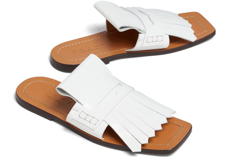 Marni oc11z0525 Leather Bambi Sandal in White Size US 8 / IT 38 - 5 Thumbnail