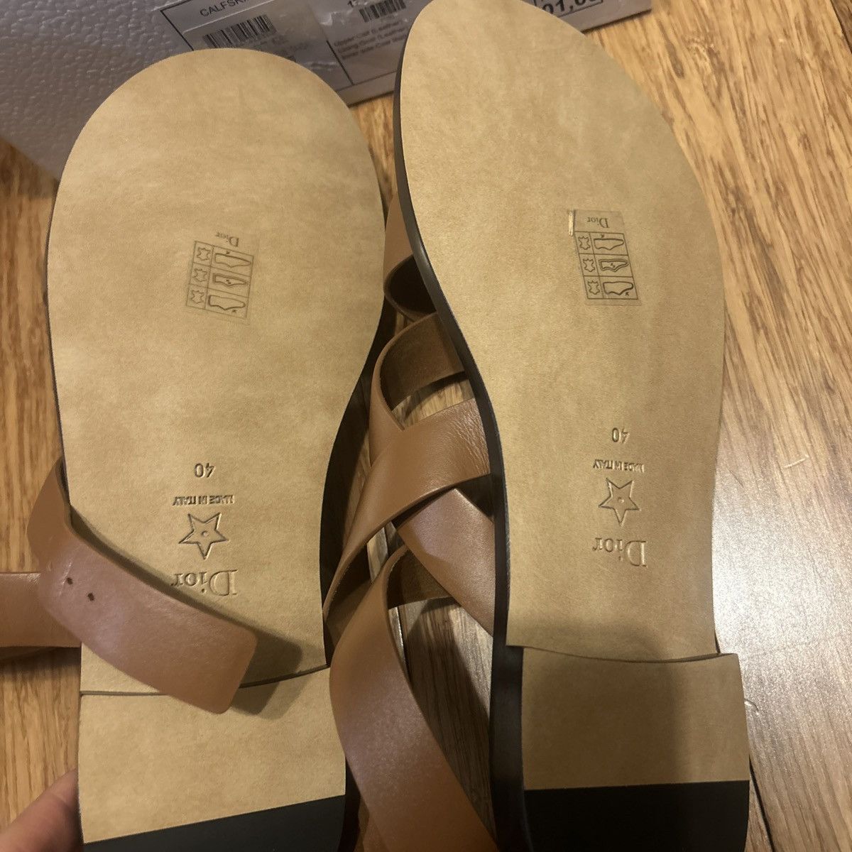 Dior Dior DIORIVIERA DIOR Sun TOE-Ring Sandal Camel Calfskin Size US 10 / IT 40 - 6 Thumbnail
