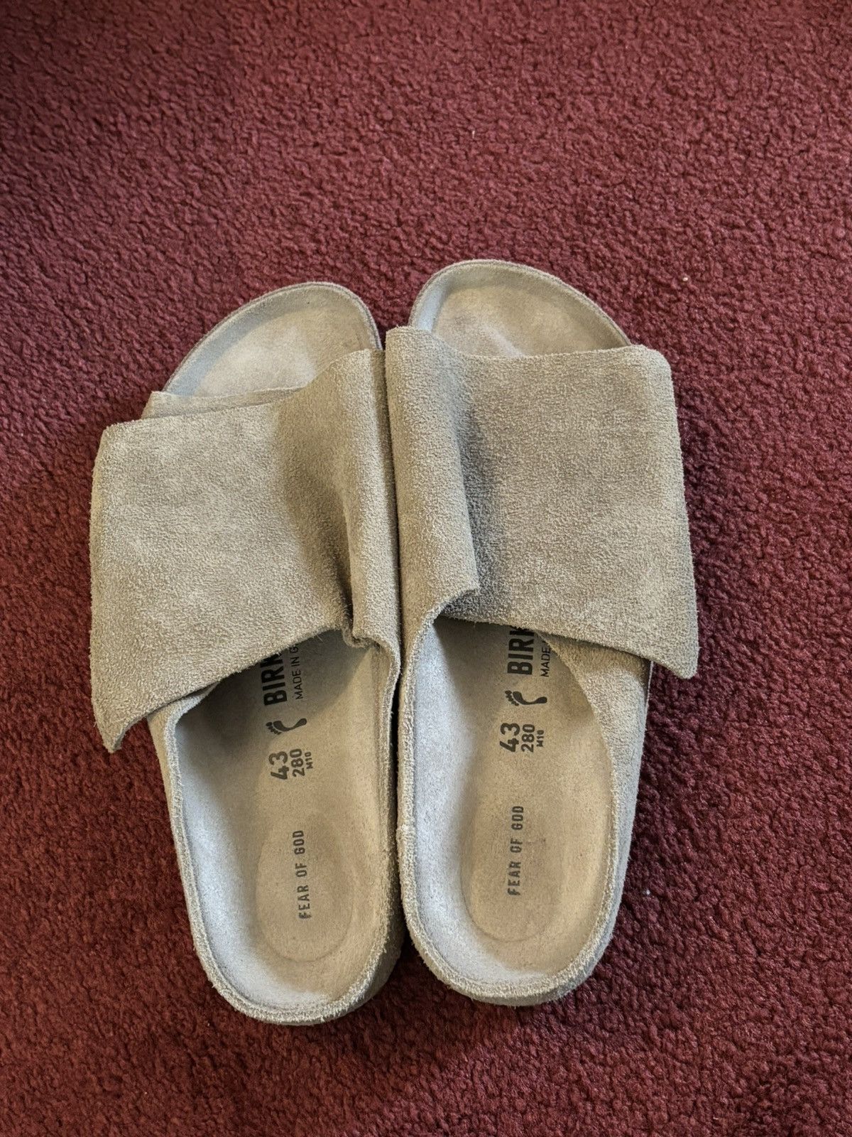 BIRKENSTOCK X FEAR OF GOD LOS FELIZ SUEDE LEATHER SLIDES