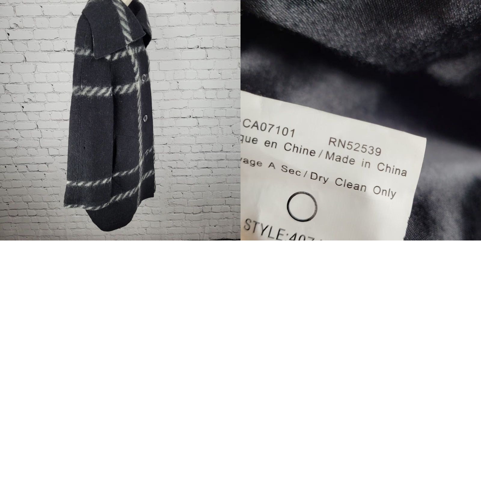 Vintage VINTAGE Hilary Radley Black Check Wool Blend Collared Buttoned Lined Over Coat PS Women Coat Size S / US 4 / IT 40 - 10 Thumbnail