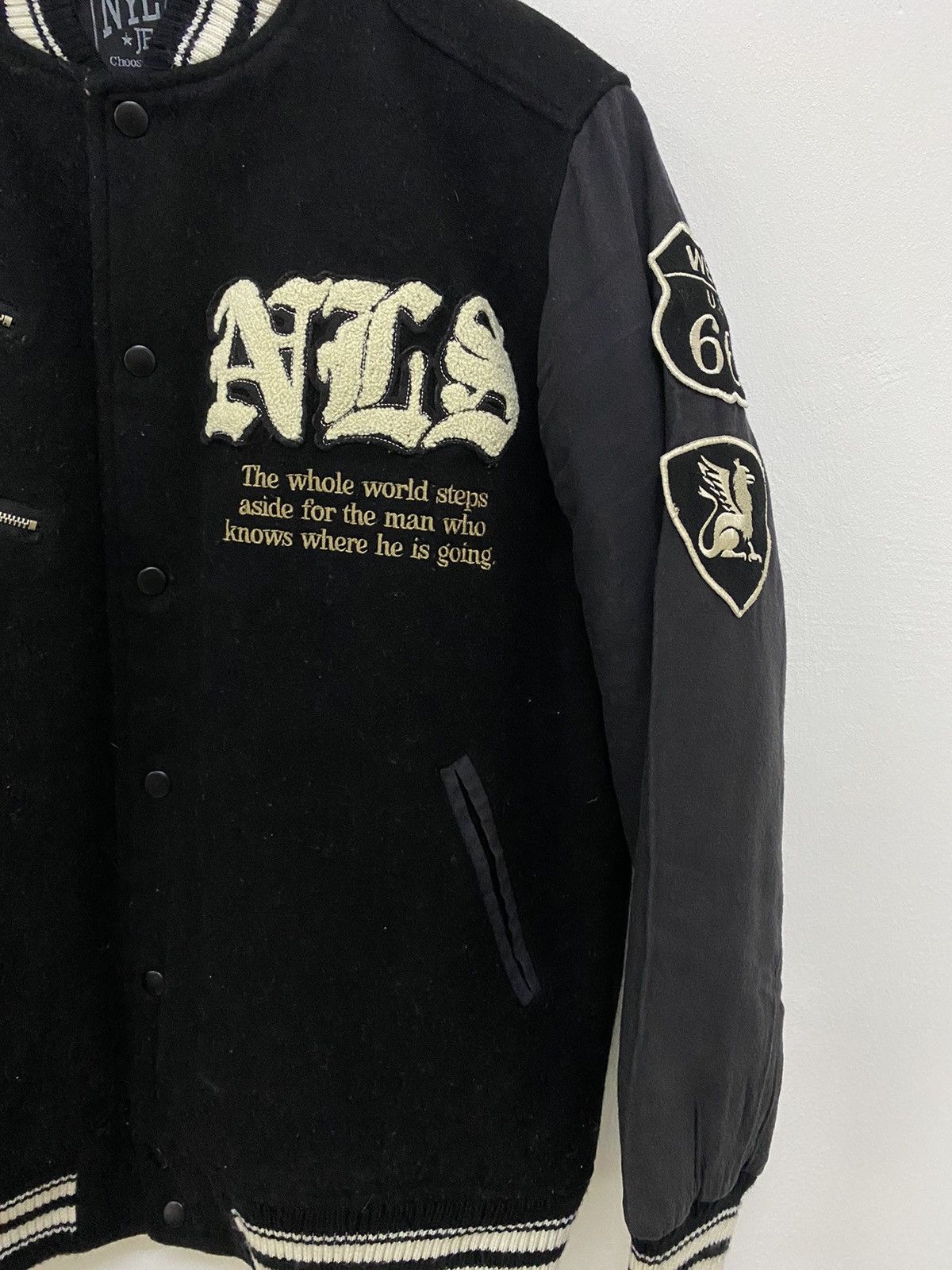 Japanese Brand Nylaus Jeans Jackpot Ghost Rider Varsity Jacket Size US L / EU 52-54 / 3 - 4 Thumbnail