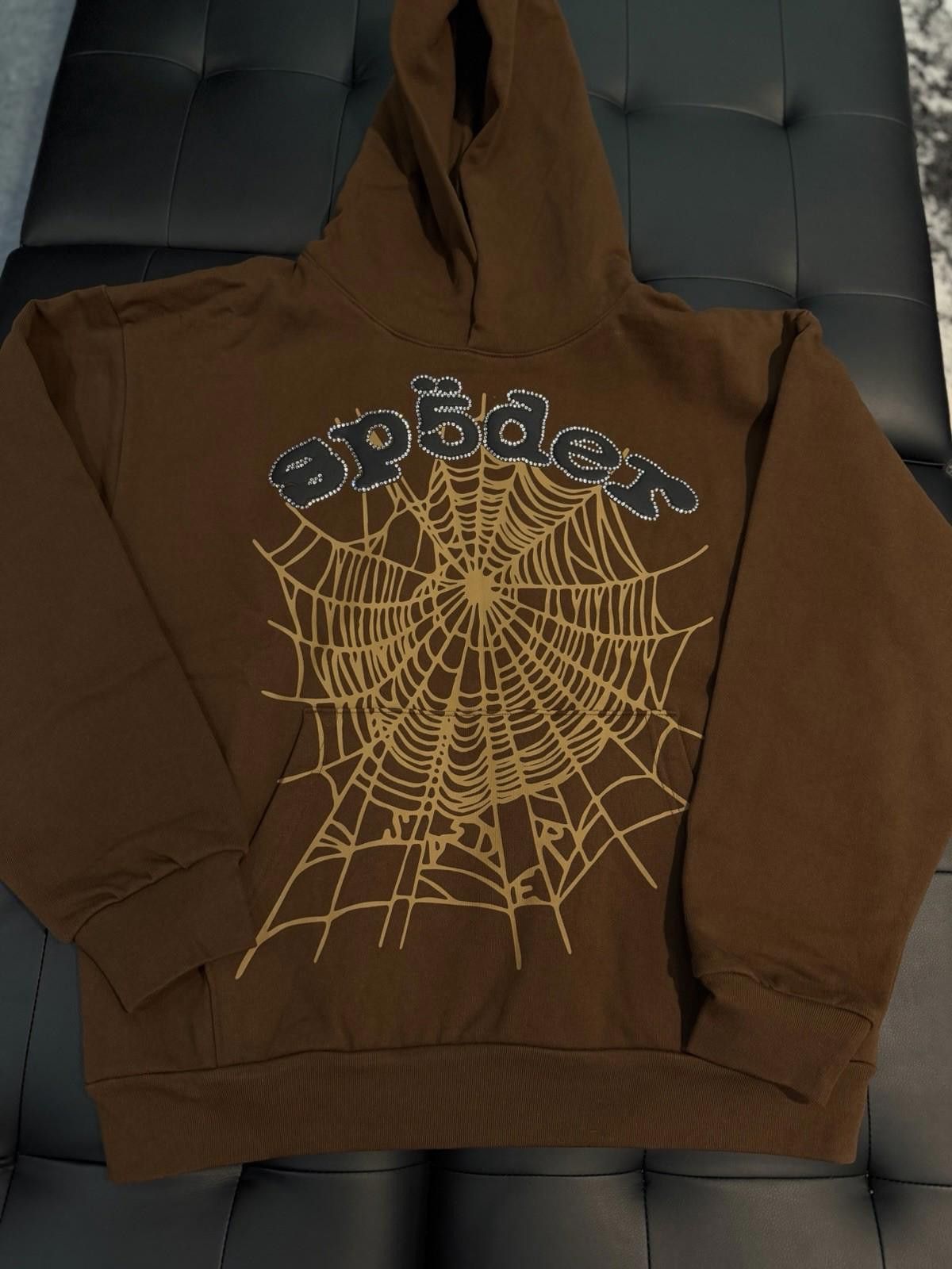 Sp5der Sp5der Worldwide Brown Crystal Hoodie Size (XL) (NEW) Size US XL / EU 56 / 4 - 1 Thumbnail