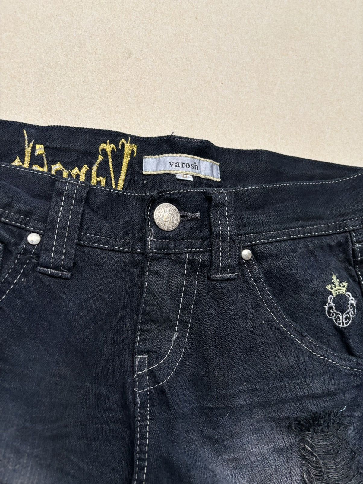 Japanese Brand VAROSH distressed flare jeans Size US 29 - 5 Thumbnail