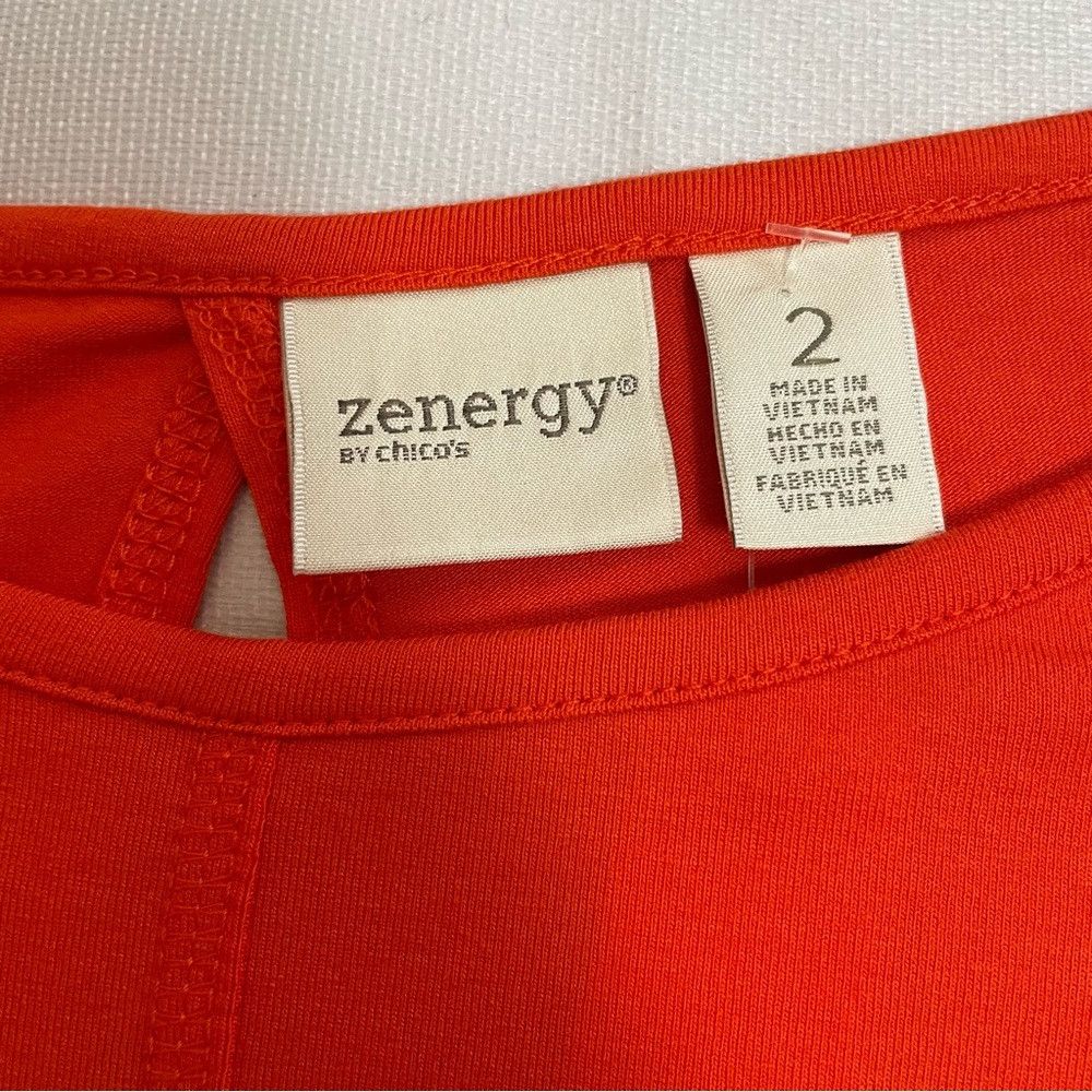Chicos NWT New Zenergy By Chico's Orange Cage-Shoulder Tunic Size Size L / US 10 / IT 46 - 9 Thumbnail