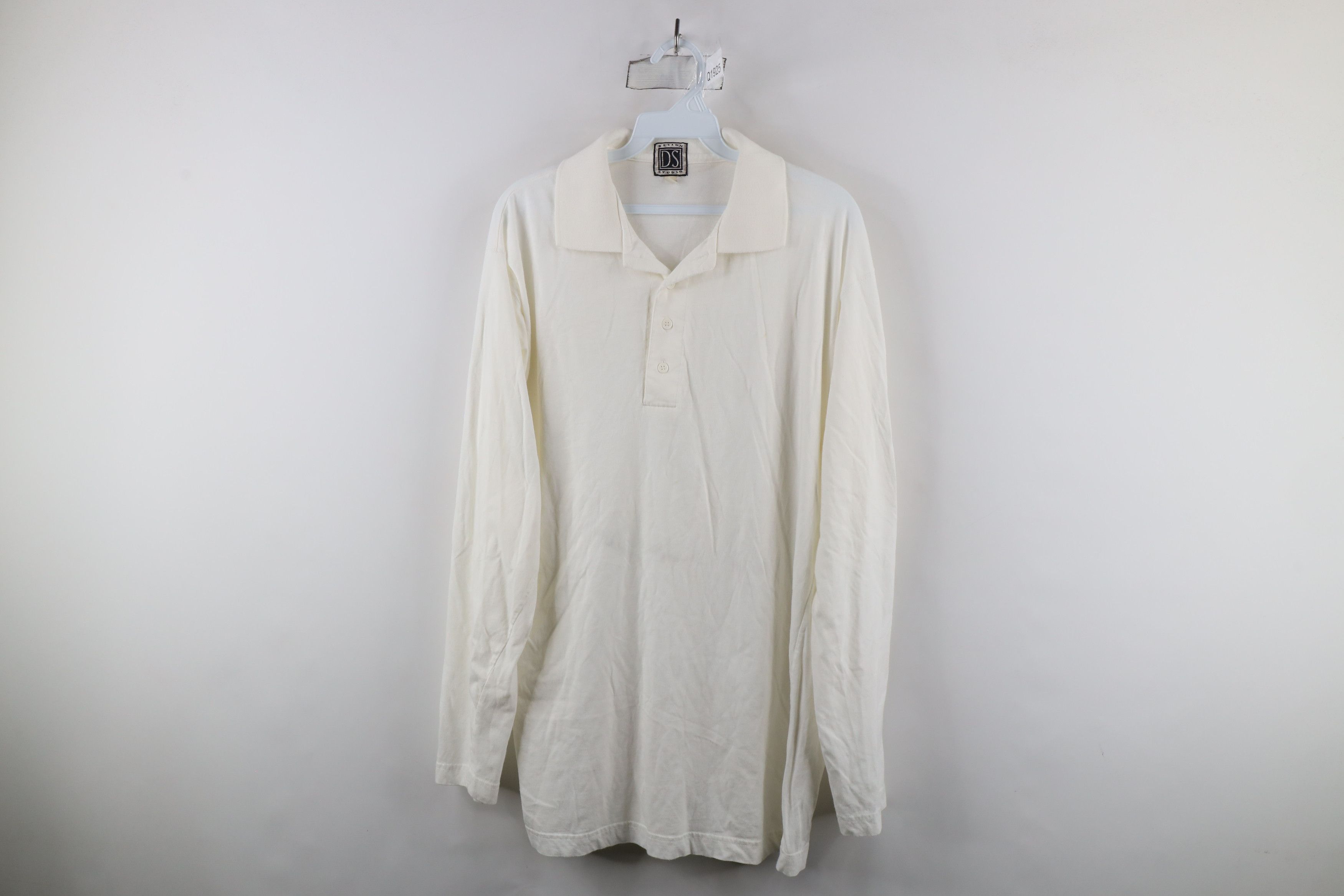 Vintage Vintage 90s Streetwear Blank Long Sleeve Rugby Polo White Size US L / EU 52-54 / 3 - 1 Thumbnail