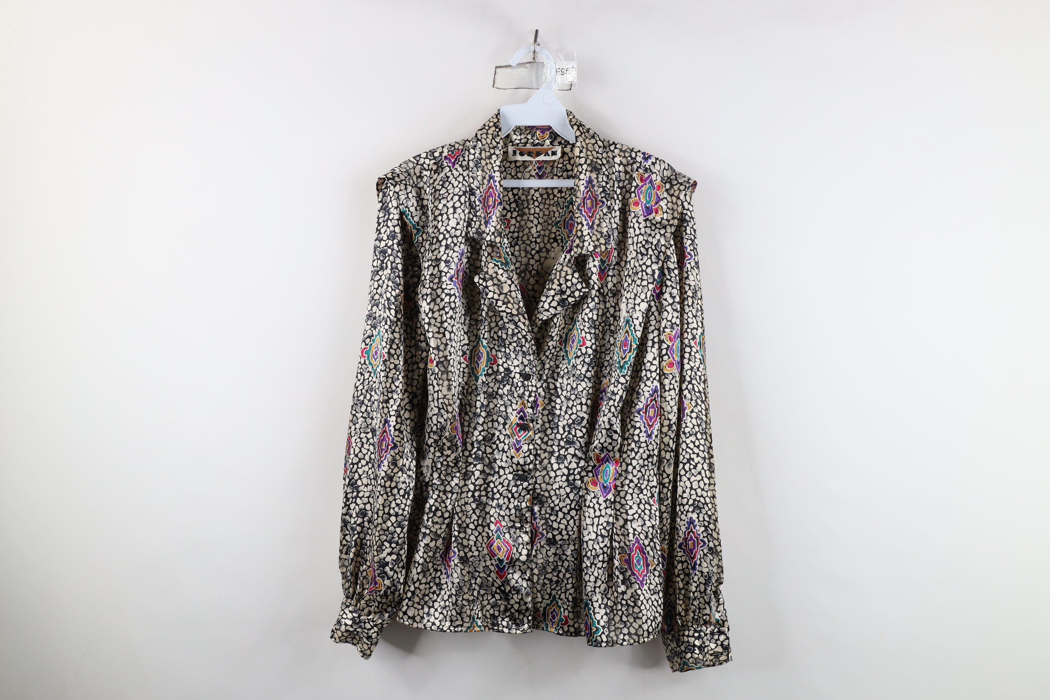 Vintage Vintage 90s Streetwear Rainbow Geometric Silky Button Shirt Size M / US 6-8 / IT 42-44 - 1 Thumbnail