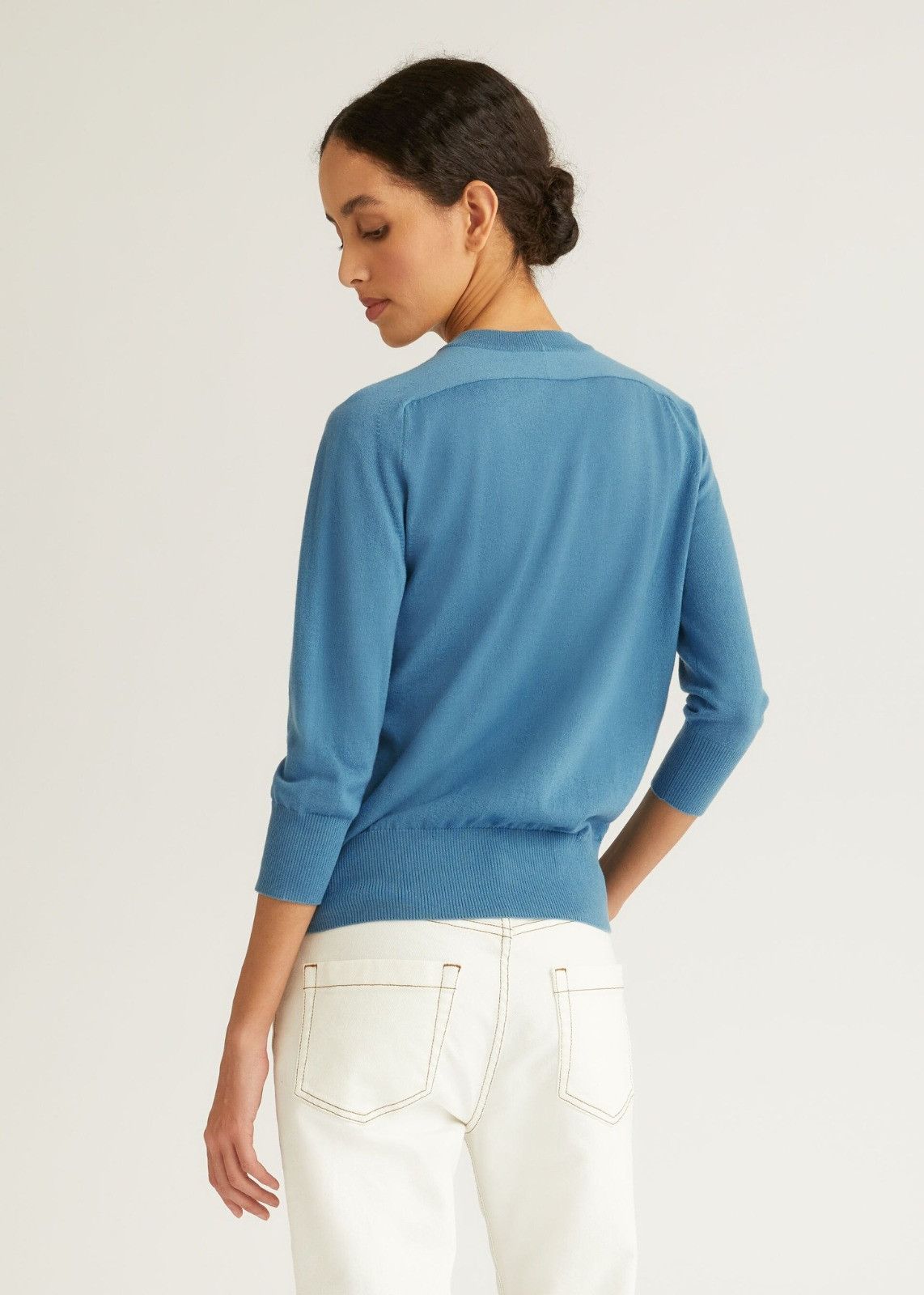 Loro Piana o1srvl11e1224 Roundneck Sweater in Blue Size M / US 6-8 / IT 42-44 - 3 Thumbnail
